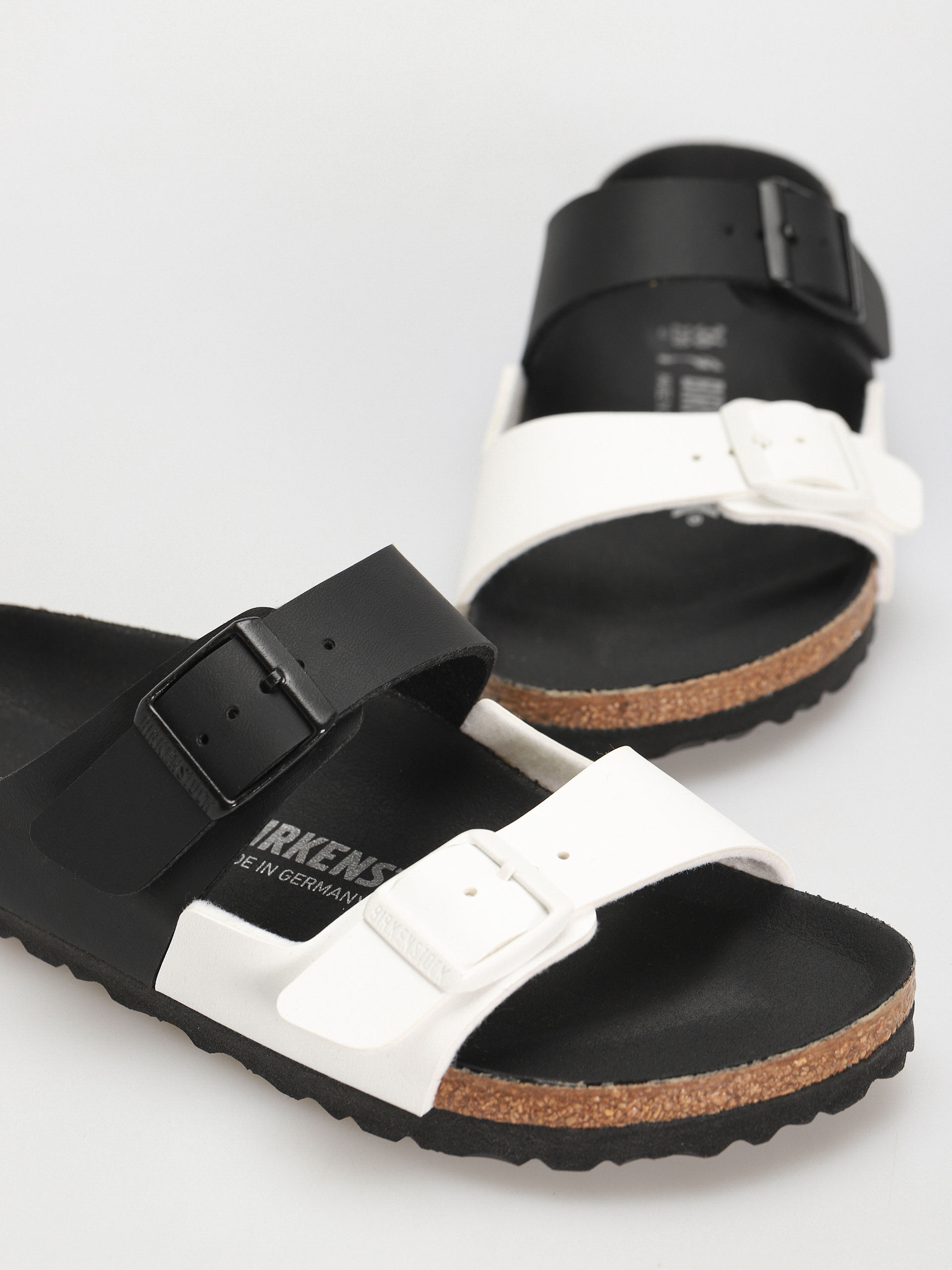 Birkenstock Arizona Birko Flor Narrow Wmn Flip-flops (black/white)
