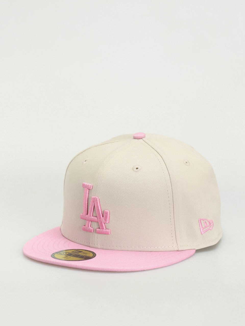 New Era White Crown 59Fifty Los Angeles Dodgers Cap (pink/ivory)