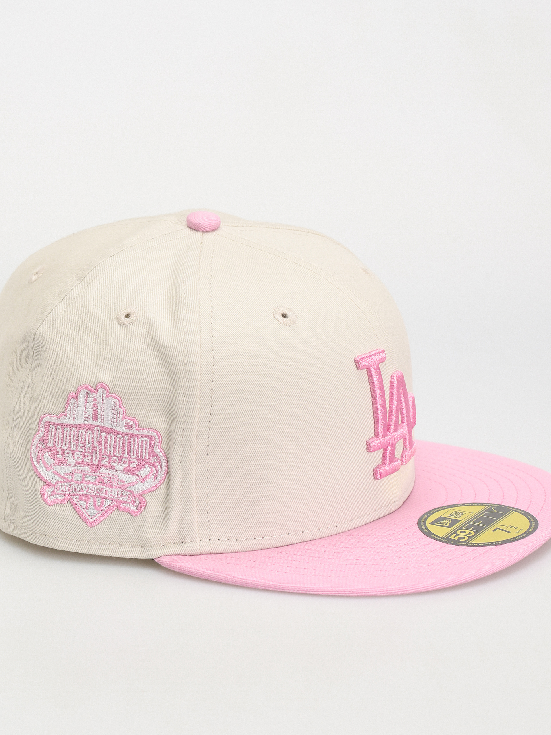 New Era White Crown 59Fifty Los Angeles Dodgers Cap (pink/ivory)