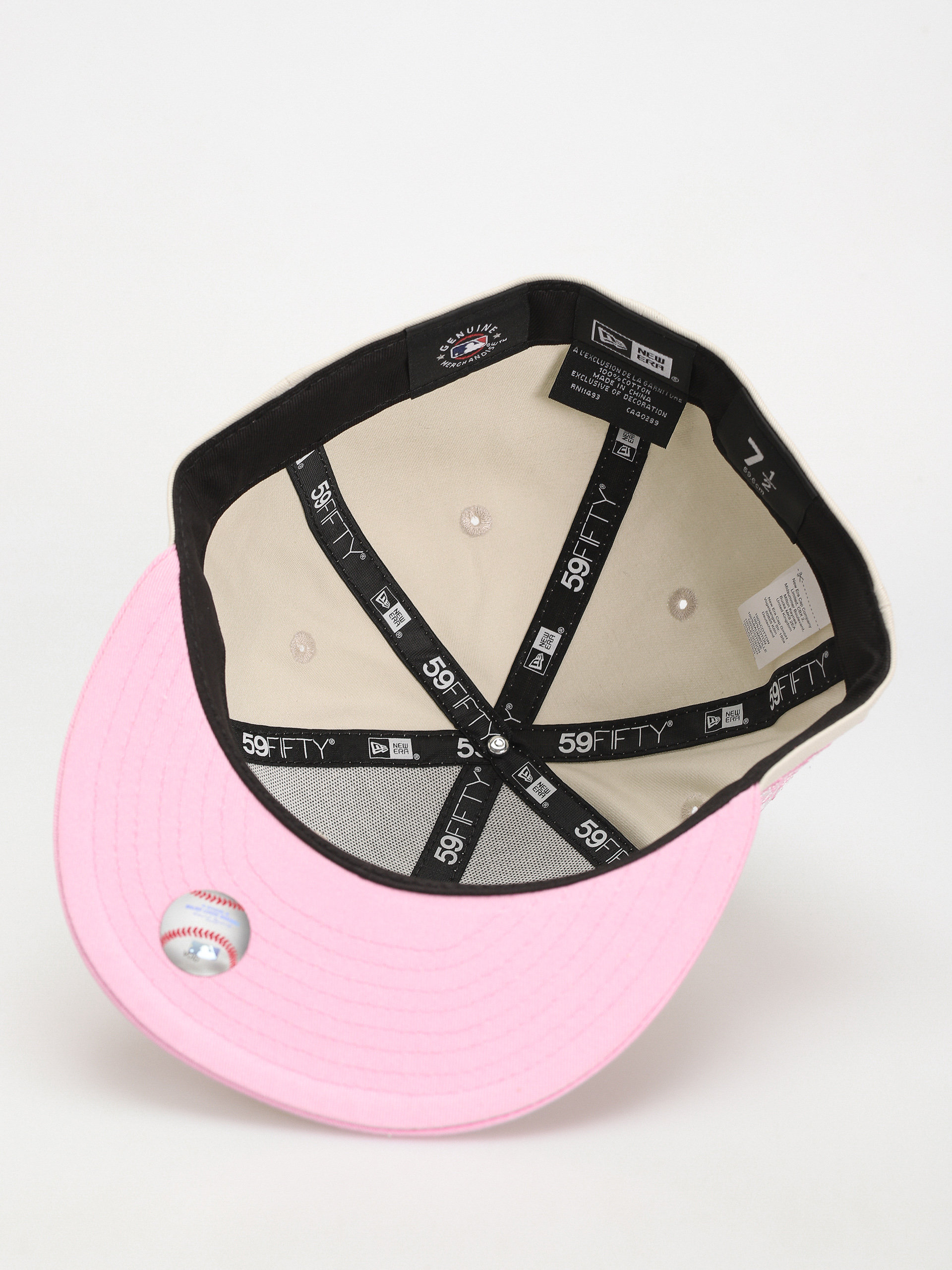 New Era White Crown 59Fifty Los Angeles Dodgers Cap (pink/ivory)