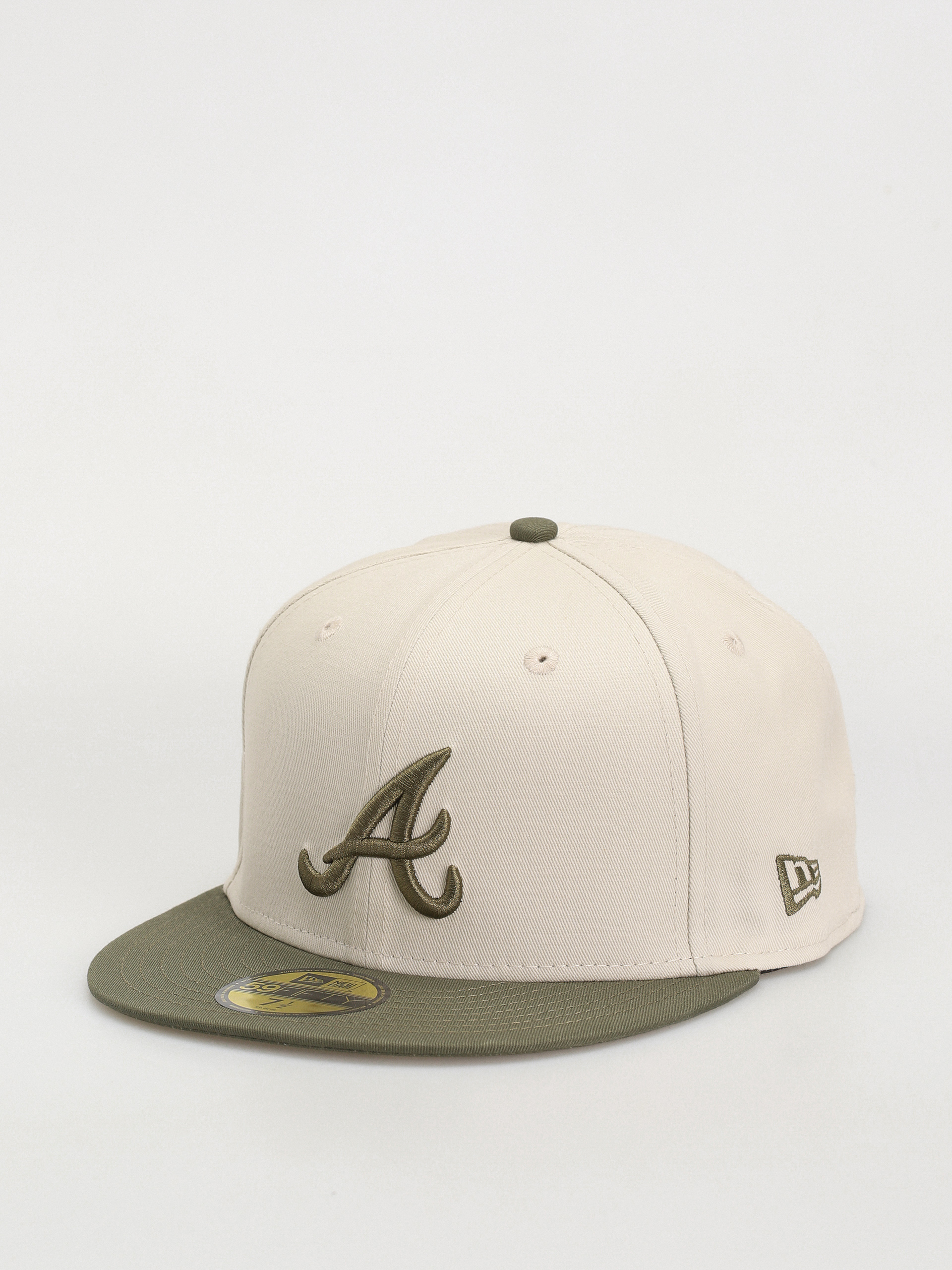 New Era White Crown 59Fifty Atlanta Braves Cap (khaki/white)