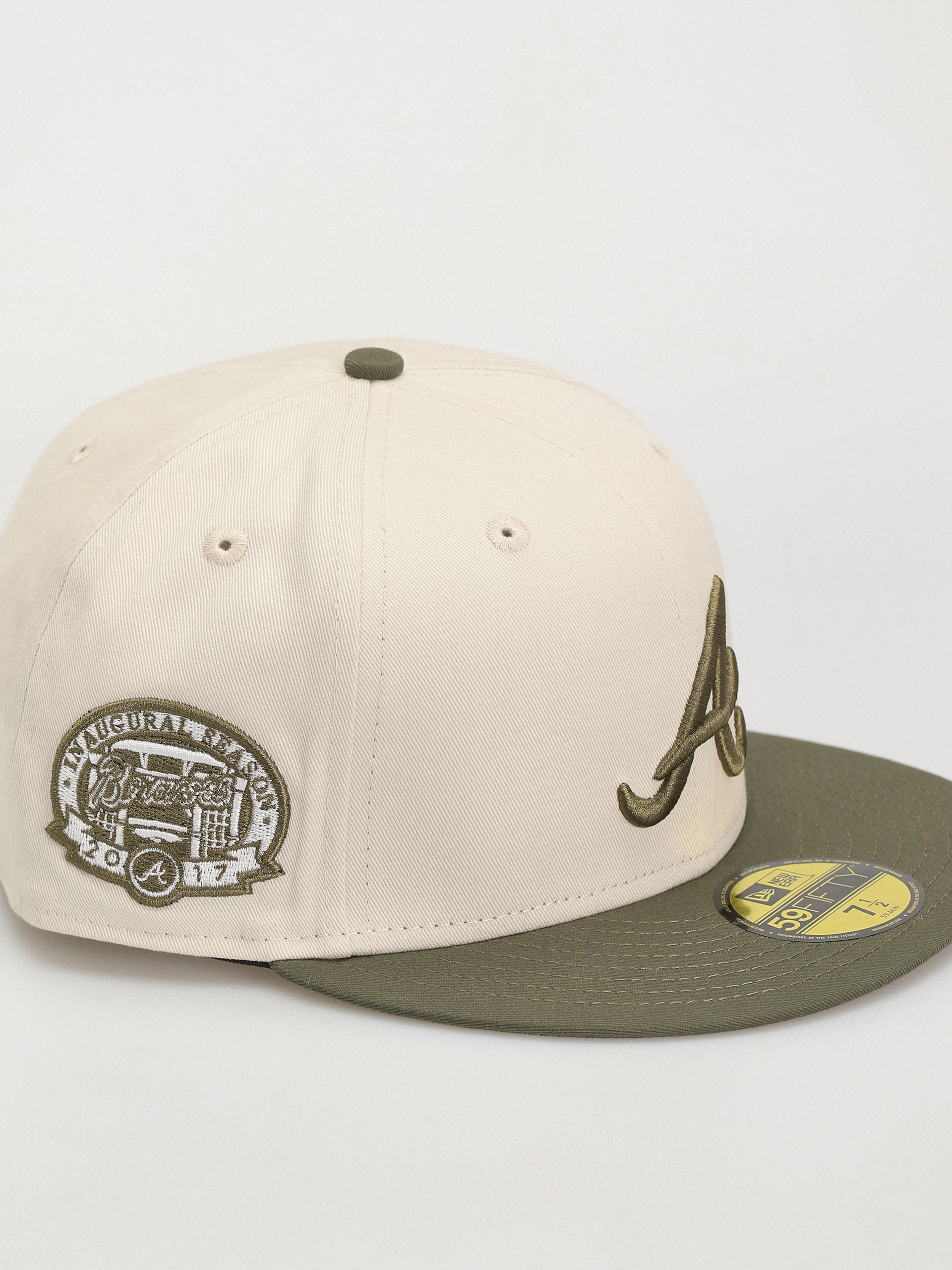 New Era White Crown 59Fifty Atlanta Braves Cap (khaki/white)