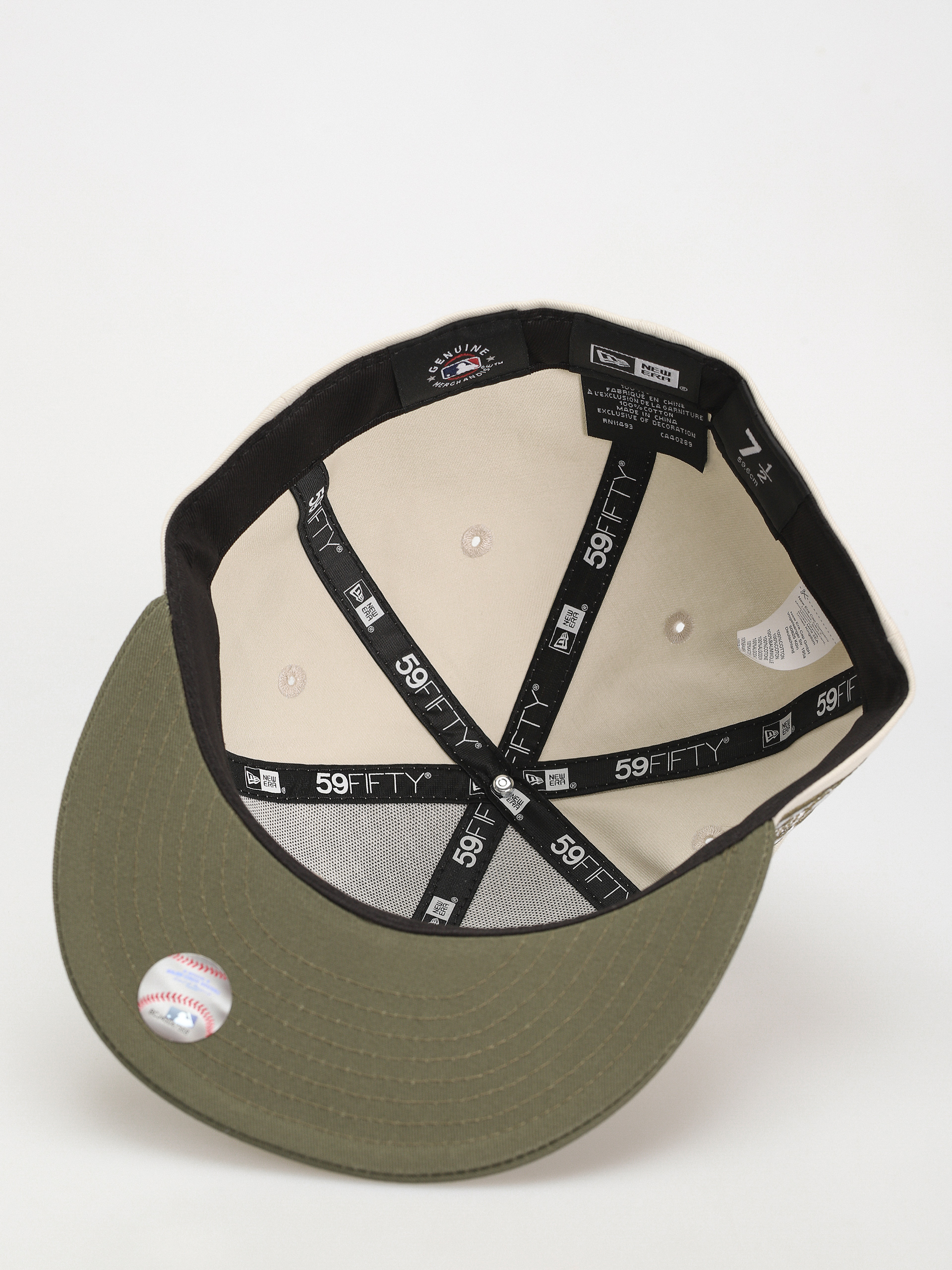 New Era White Crown 59Fifty Atlanta Braves Cap (khaki/white)