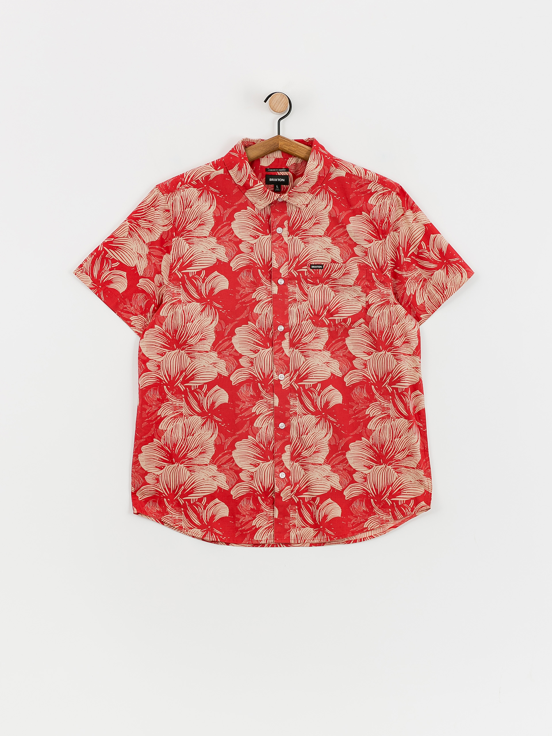 Brixton Charter Print Shirt (casa red/oatmilk floral)