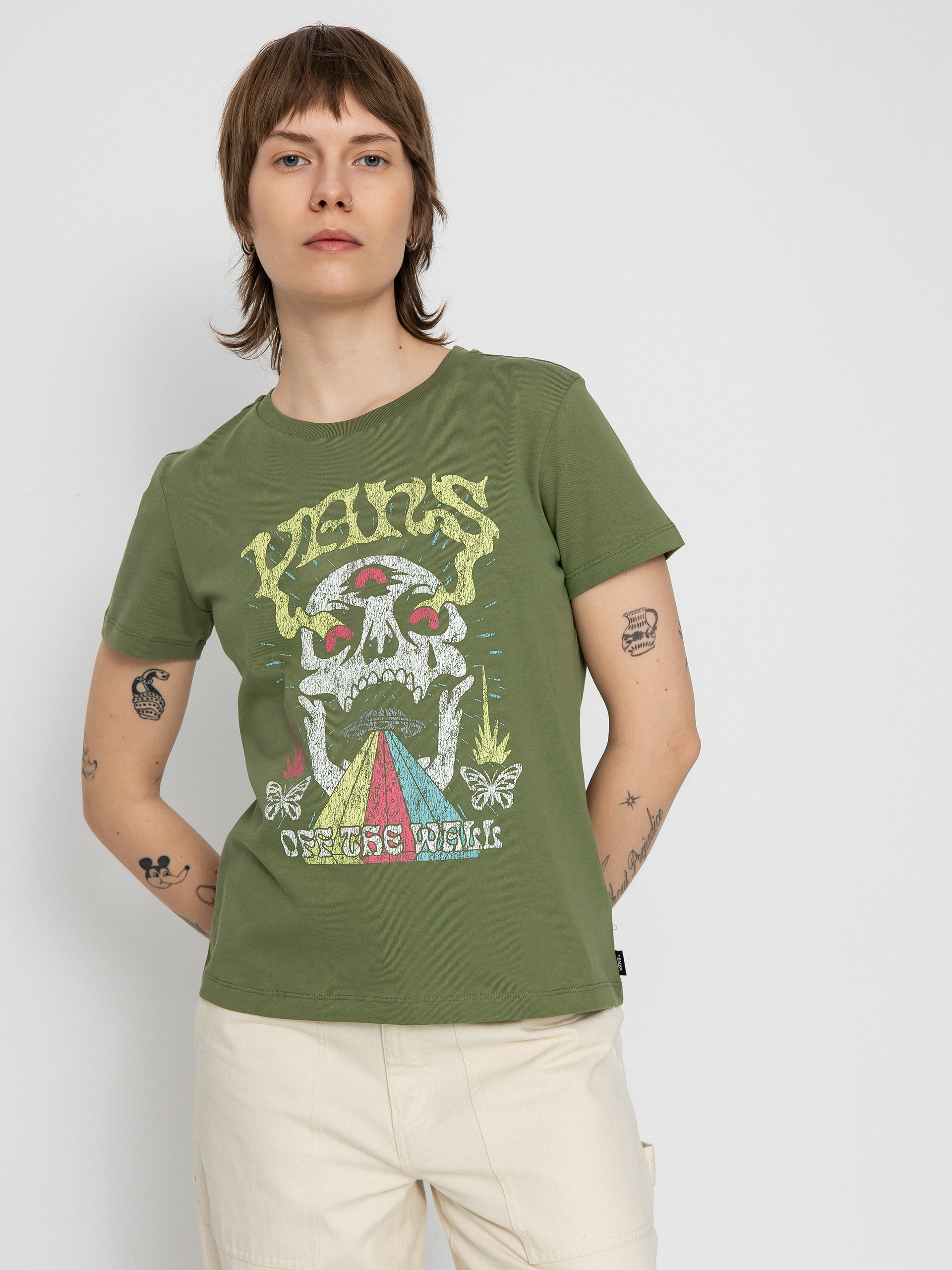 Vans Skull Saucer Crew Wmn T-Shirt (olivine)