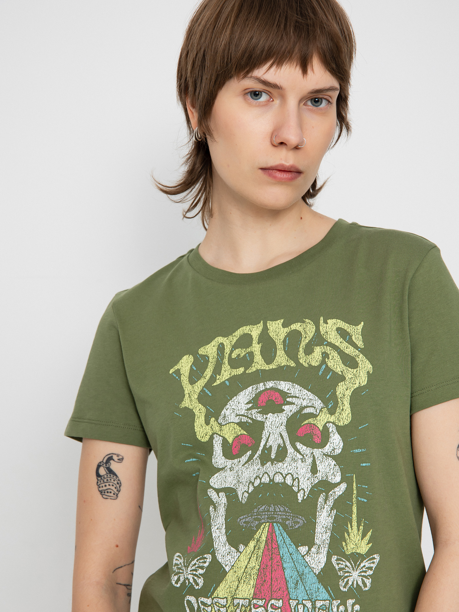 Vans Skull Saucer Crew Wmn T-Shirt (olivine)