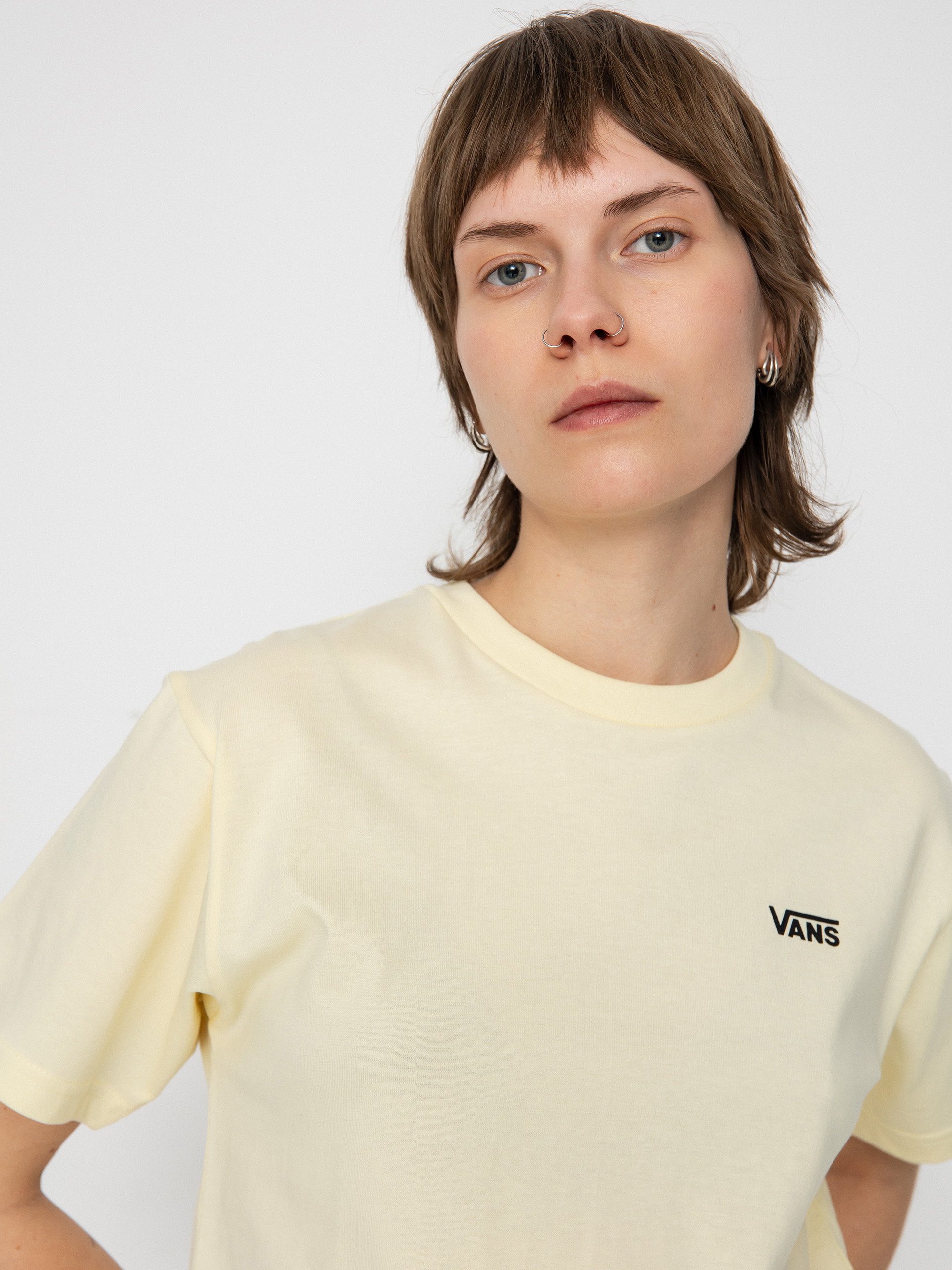 Vans Left Chest Logo Em Wmn T-Shirt (almond oil)