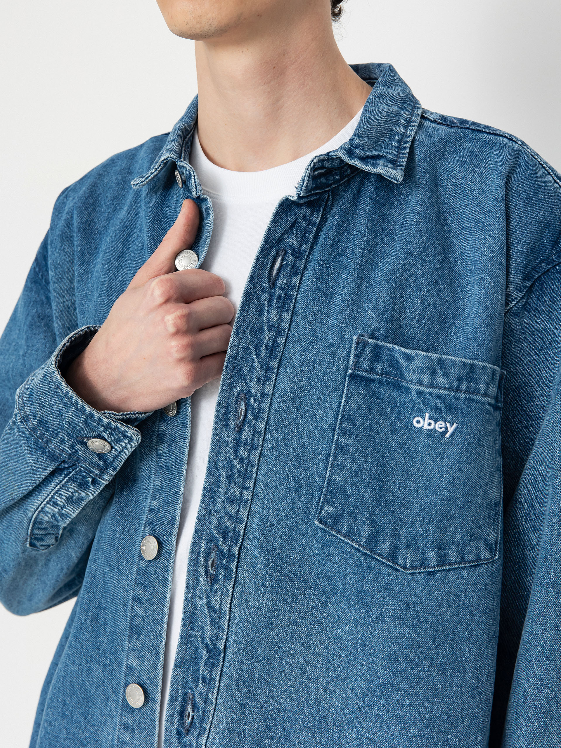 OBEY Magnolia Shirt (light indigo)