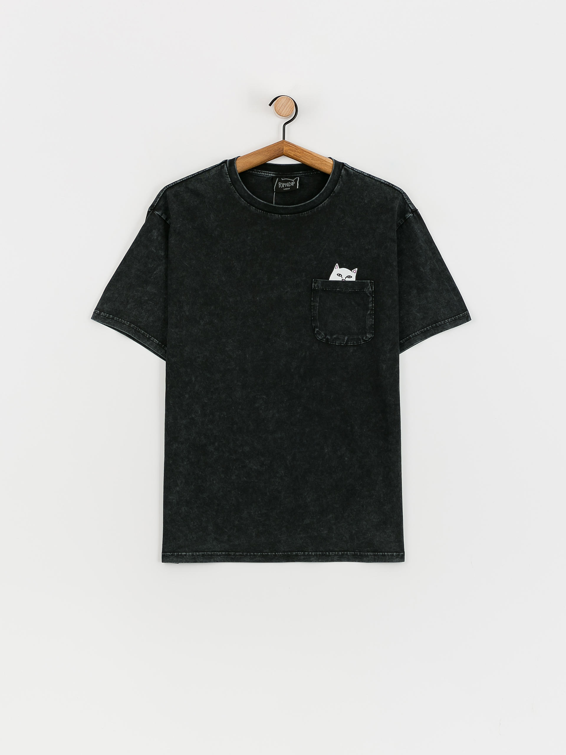 RipNDip Lord Nermal Pocket T-Shirt (black mineral wash)