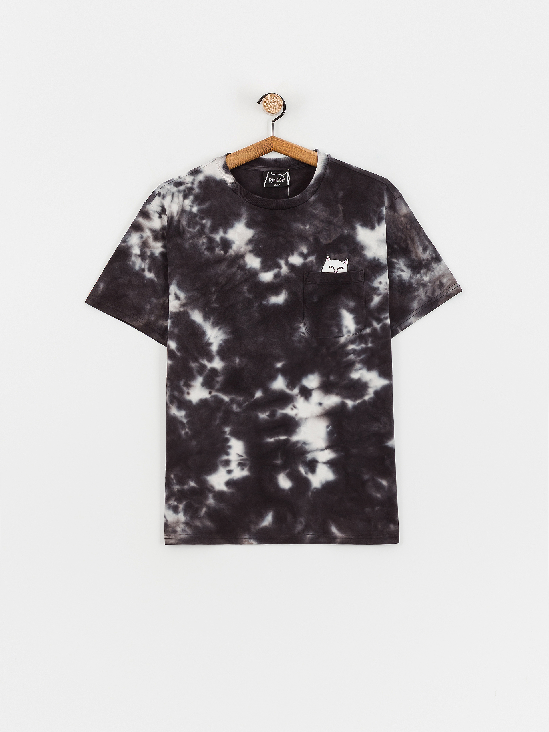 RipNDip Lord Nermal Pocket T-Shirt (black lightning wash)