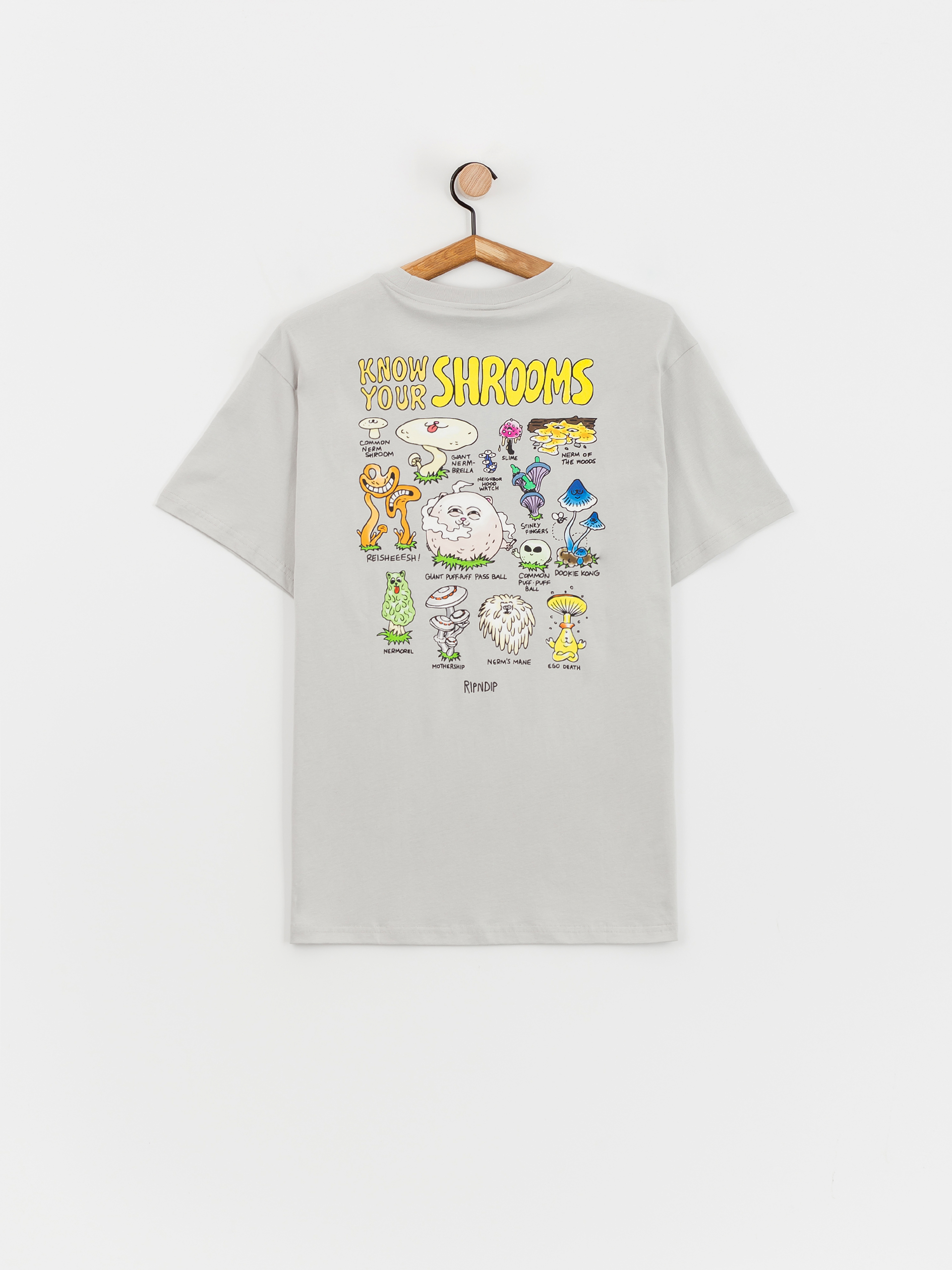 RIPNDIP KNOW UR SHROOMS Tシャツ 半袖 Grey 送料込み RipNDip Know Ur Shrooms T-Shirt - grey (grey)