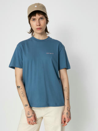 Carhartt WIP T-Shirt Script Embroidery Wmn (sorrent/glassy pink)