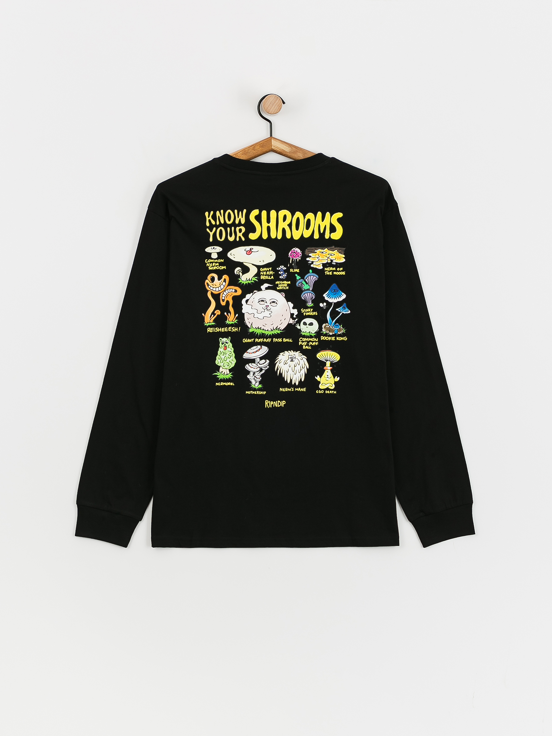 RipNDip Longsleeve Know Ur Shrooms (black)
