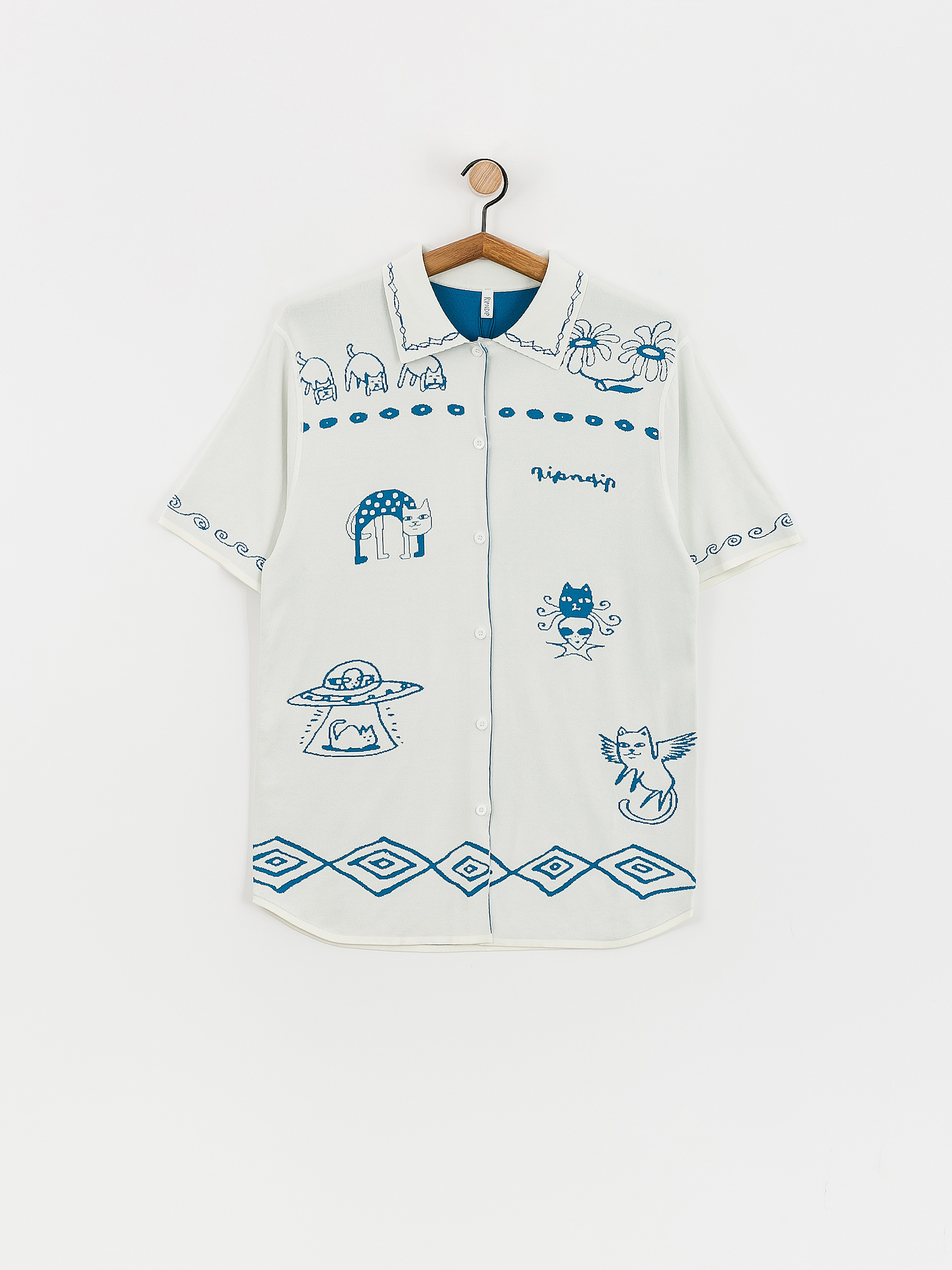 RipNDip Shirt Blonded Knitted Button (off white)