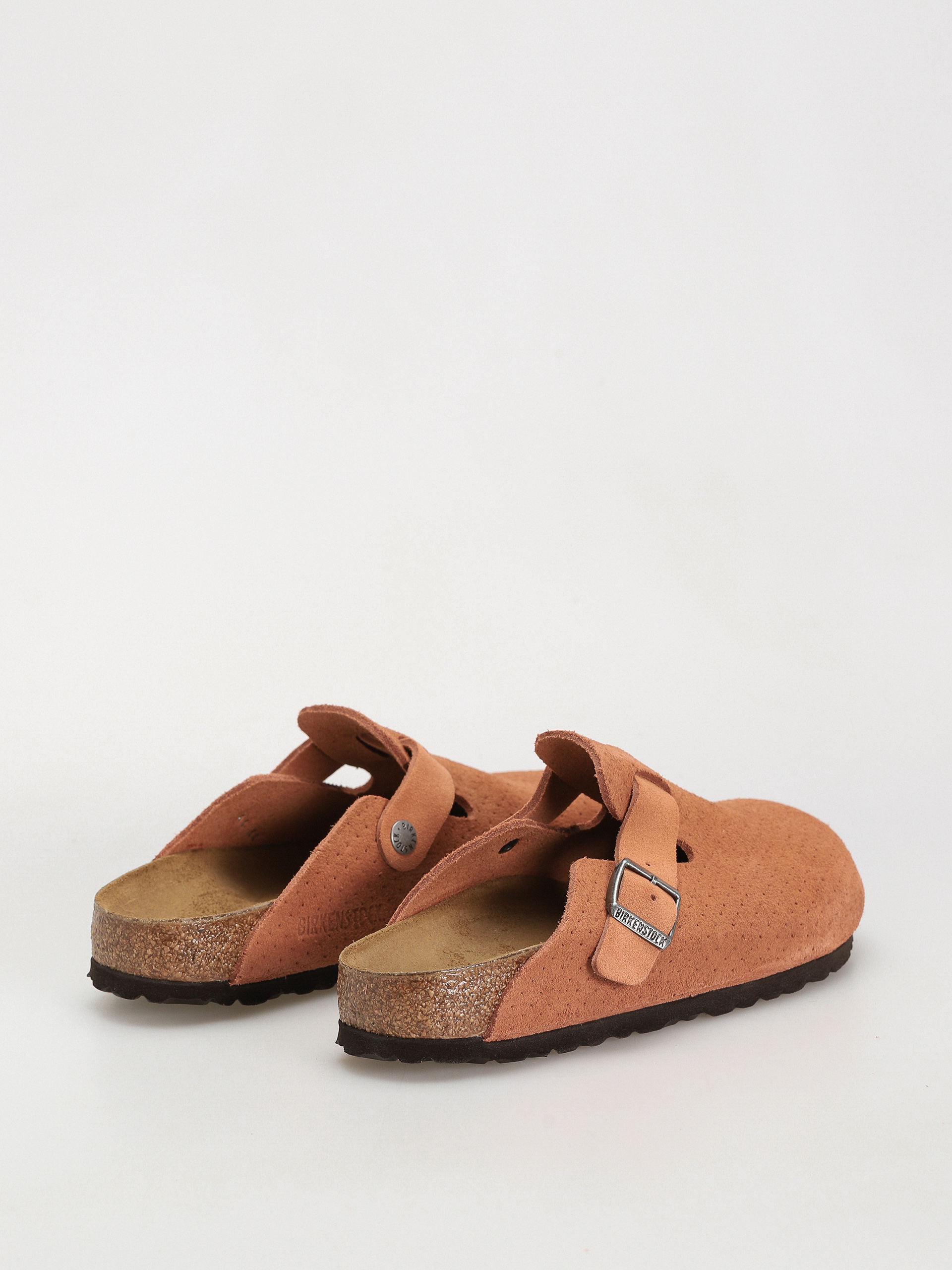 Birkenstock Boston Suede Embossed Narrow Wmn Flip-flops (emboss dots burnt orange)