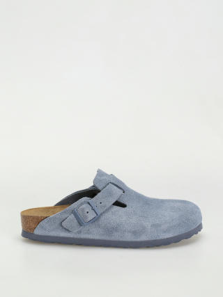 Birkenstock Boston Suede Leather Narrow Wmn Flip Flops (elemental blue)