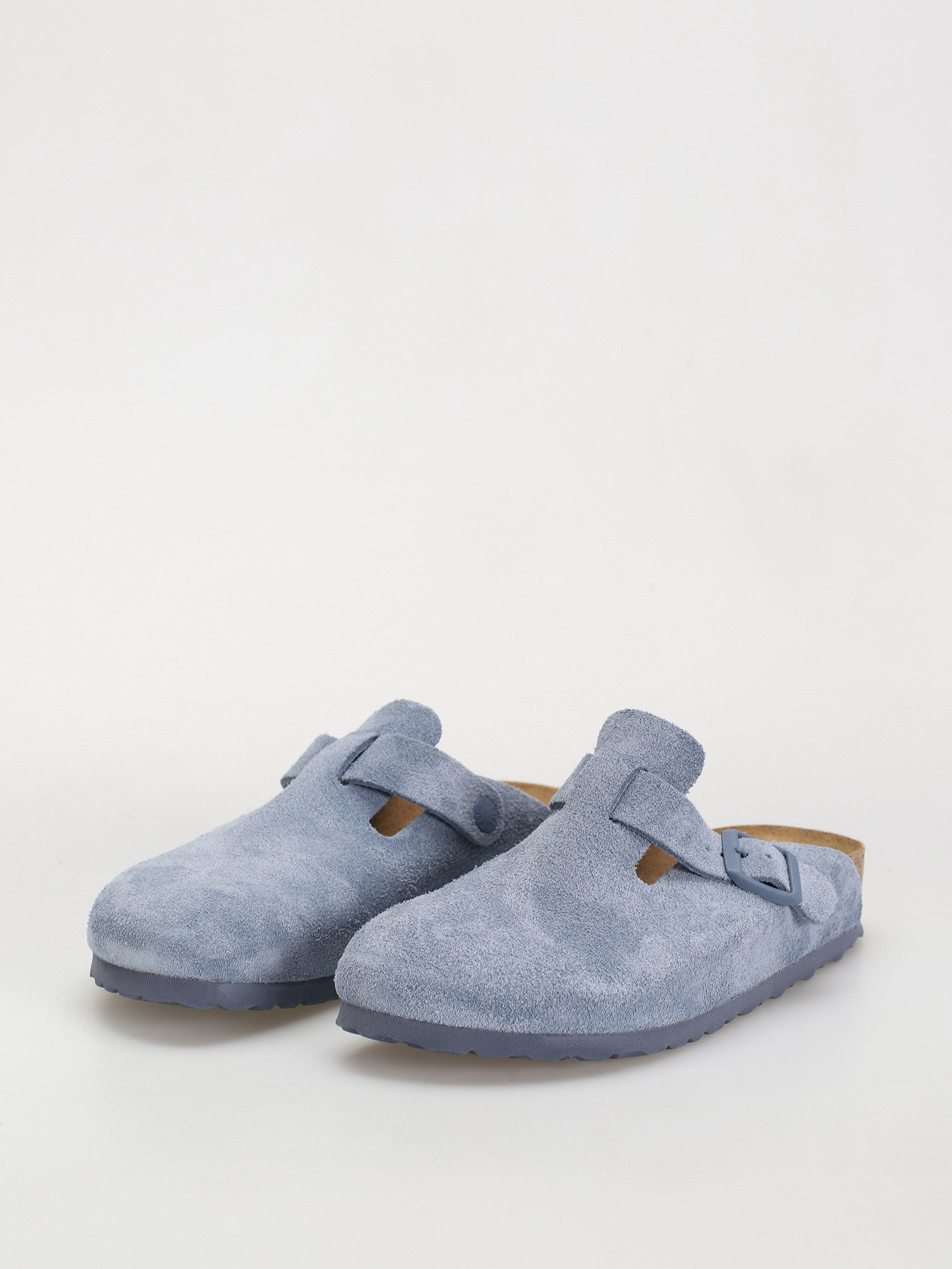 Birkenstock Boston Suede Leather Narrow Wmn Flip-flops (elemental blue)
