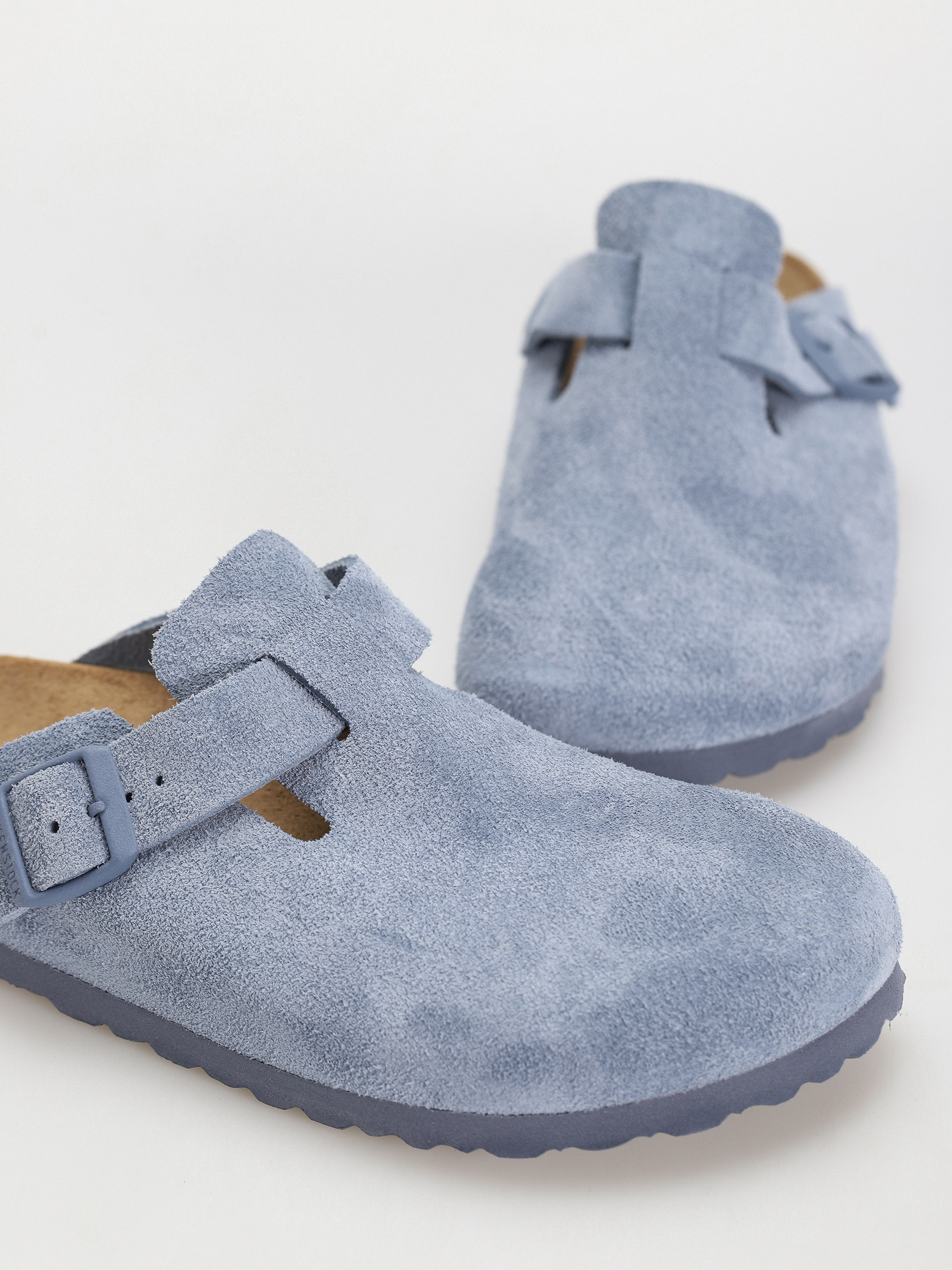 Birkenstock Boston Suede Leather Narrow Wmn Flip-flops (elemental blue)