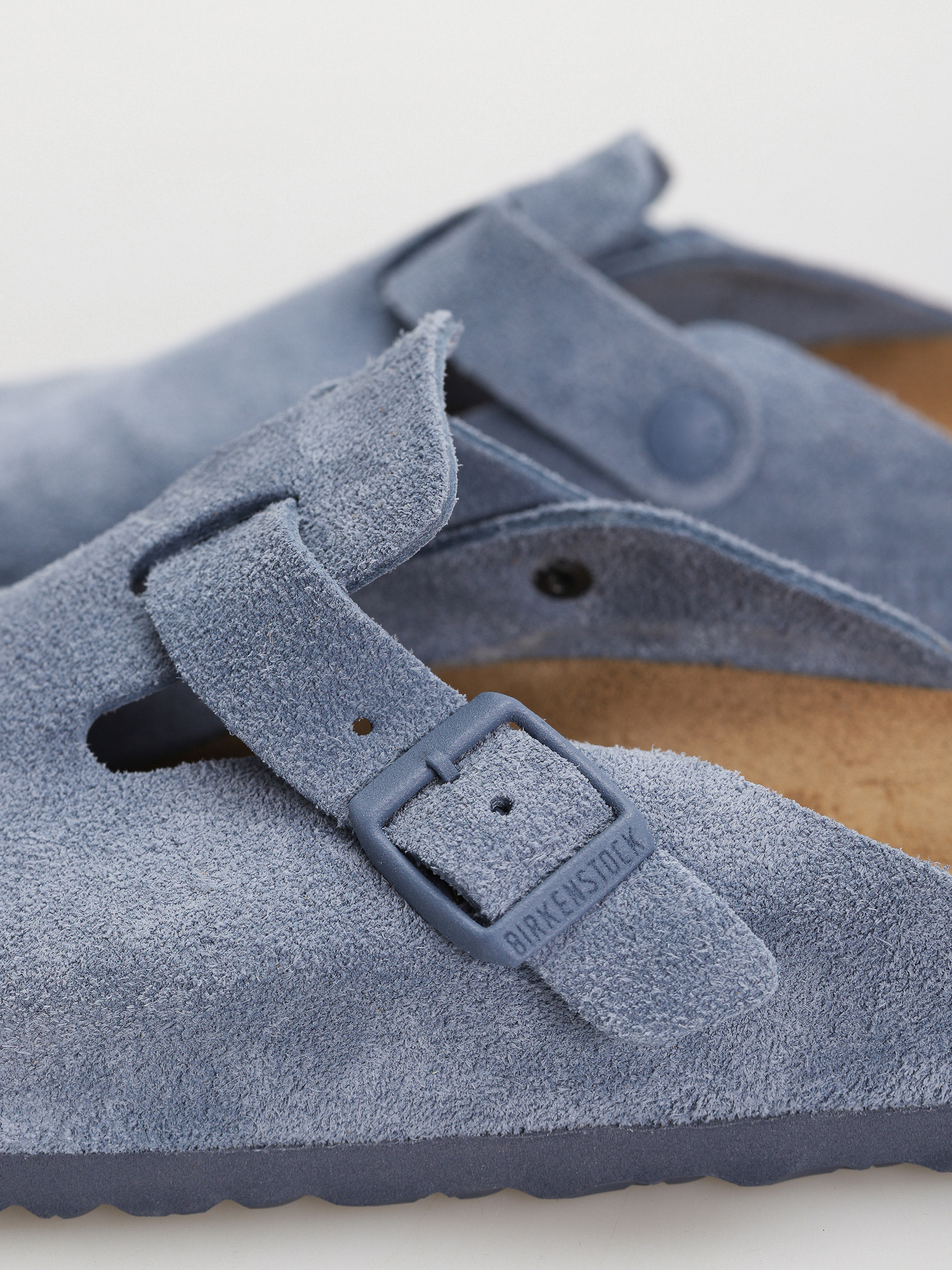 Birkenstock Boston Suede Leather Narrow Wmn Flip-flops (elemental blue)