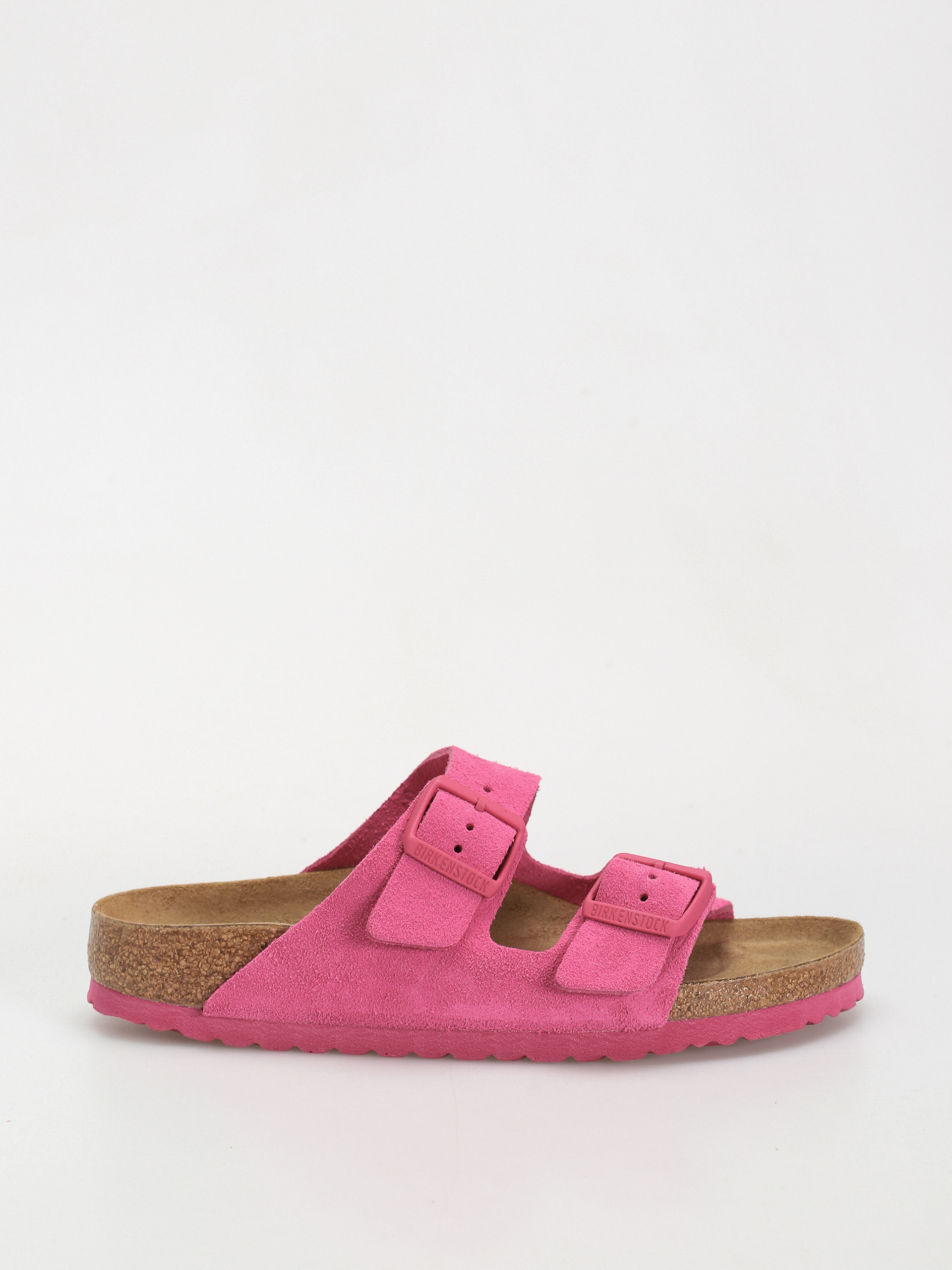 Birkenstock Arizona Suede Leather Narrow Wmn Flip Flops (fuchsia tulip)