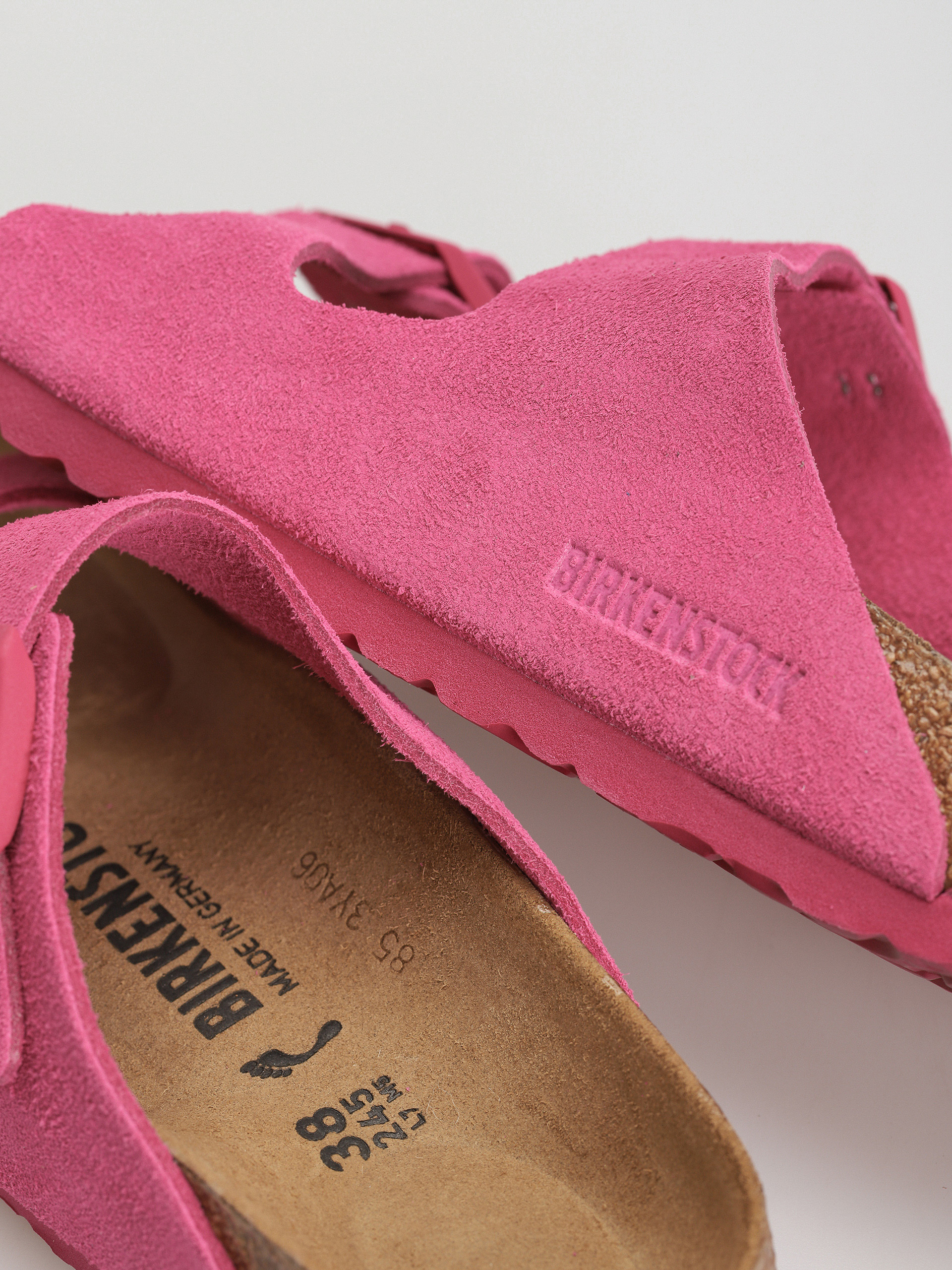 Birkenstock Arizona Suede Leather Narrow Wmn Flip-flops (fuchsia tulip)