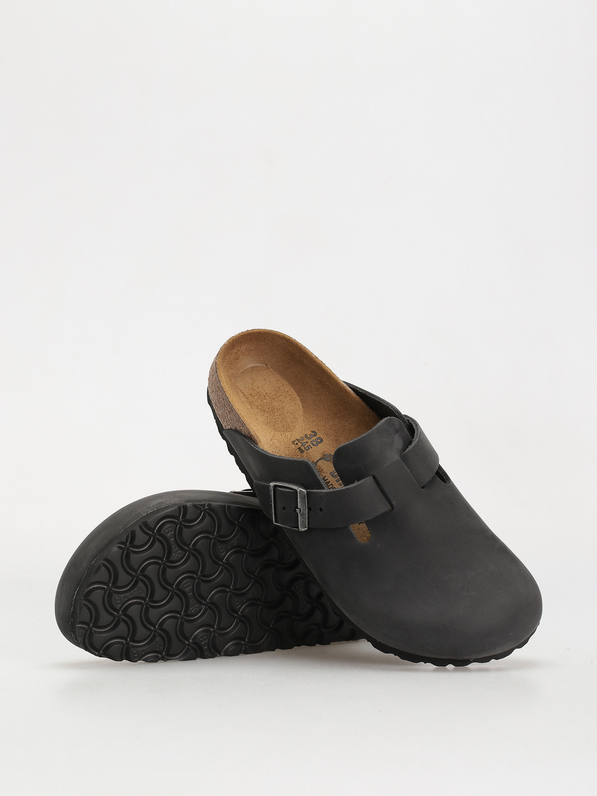 Birkenstock boston oiled leather black on sale