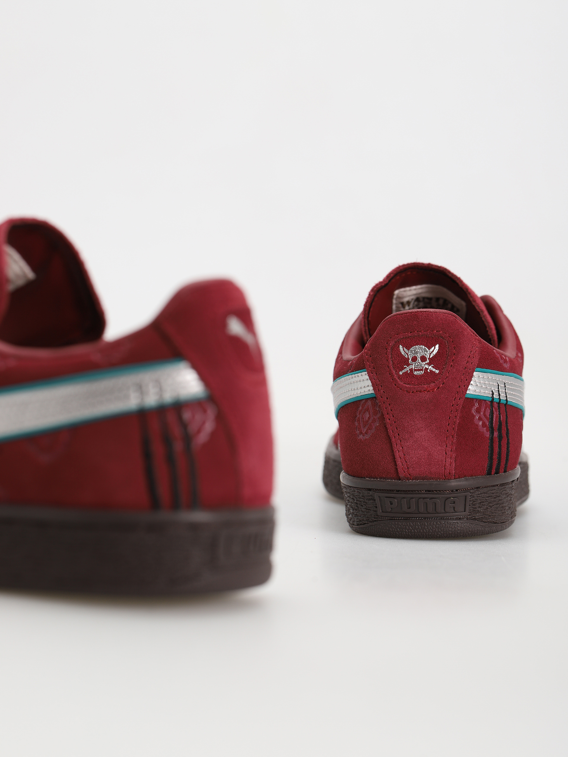 Puma maroon suede shoes on sale