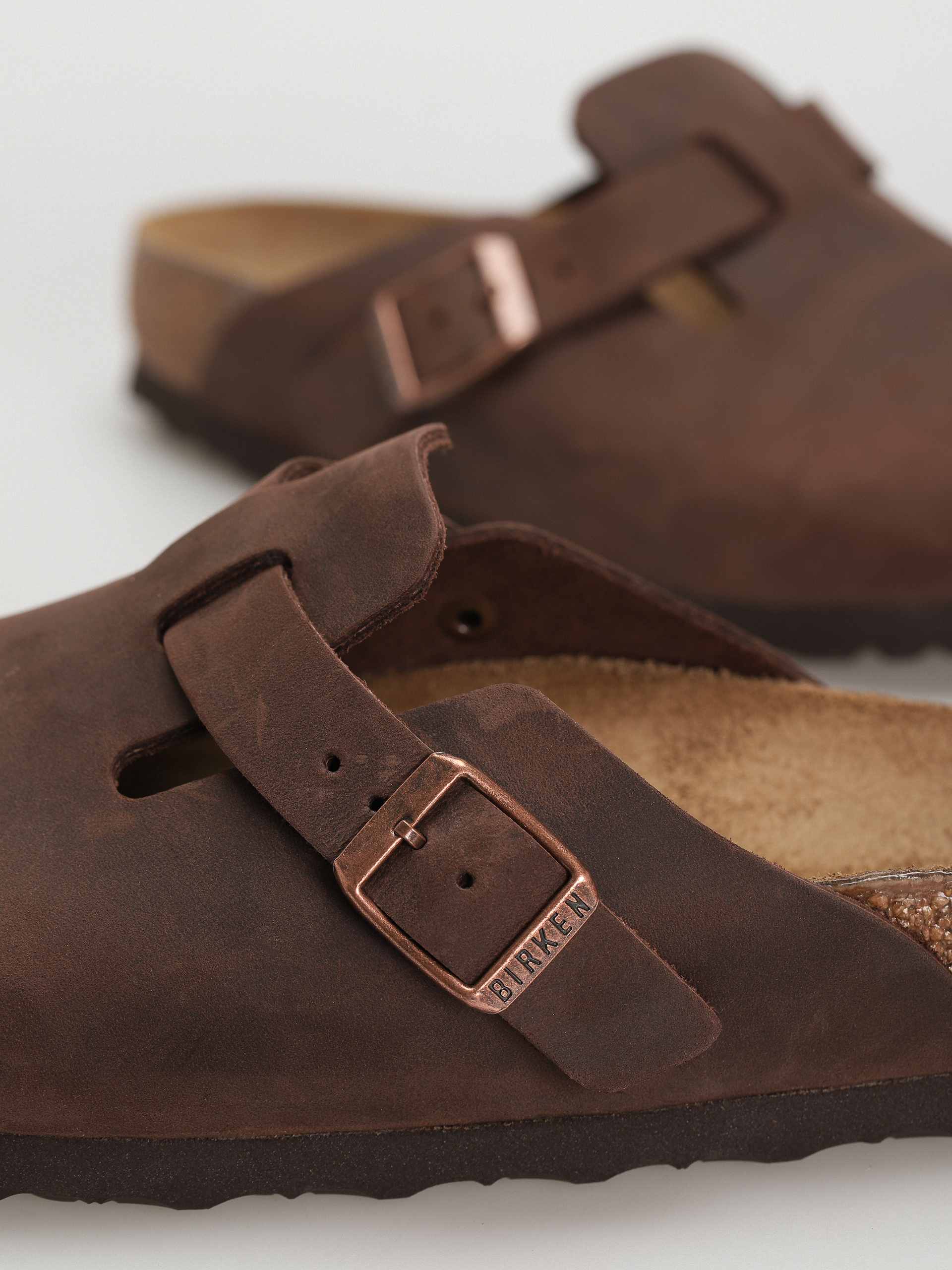 Birkenstock Boston Oiled Leather Narrow Wmn Flip-flops (habana)