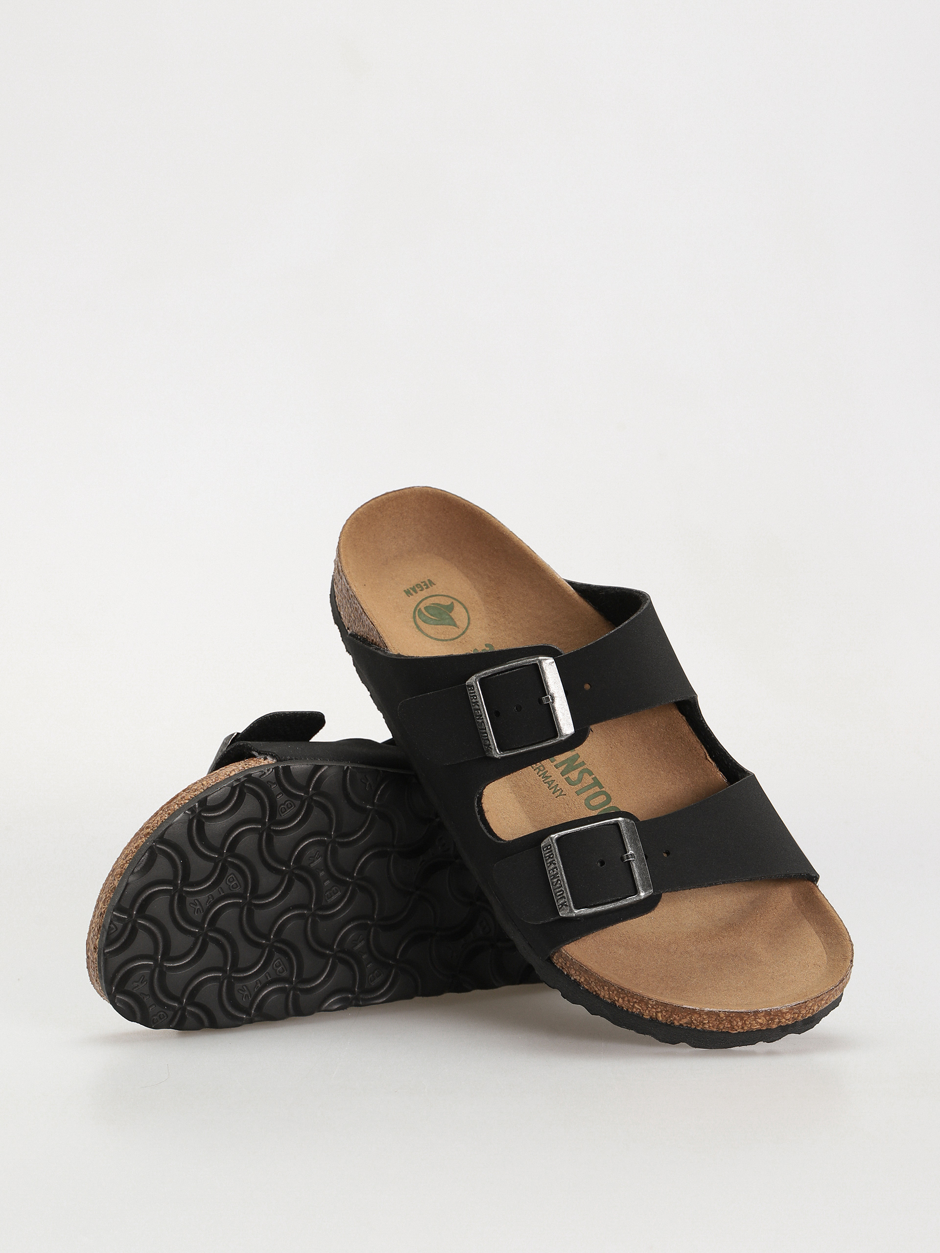 Birkenstock Arizona Birko Flor Nubuck Narrow Wmn Flip Flops (black)