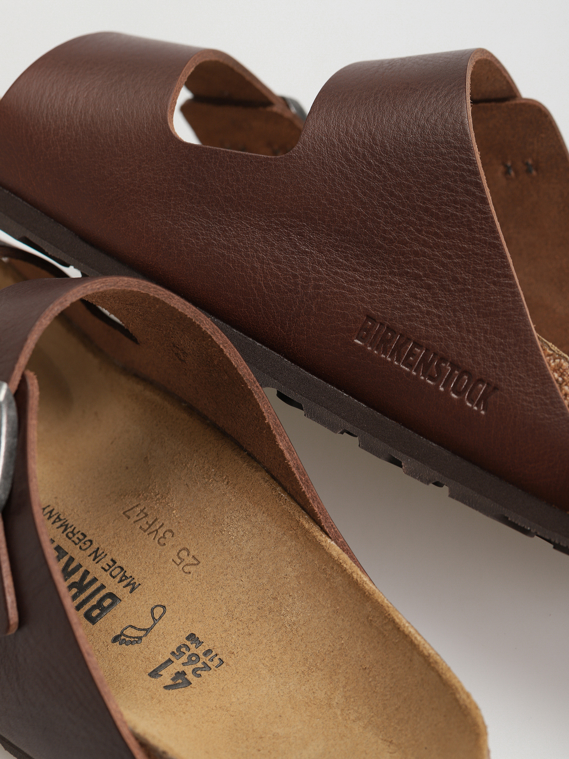 Birkenstock Arizona Grip Natural Leather Regular Flip-flops (vintage wood roast)