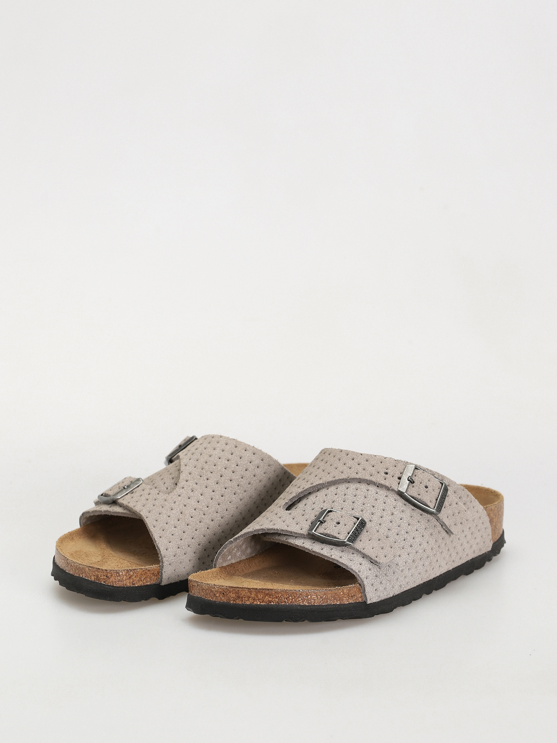 Birkenstock Zurich Suede Embossed Narrow Wmn Flip Flops (emboss dots stone coin)