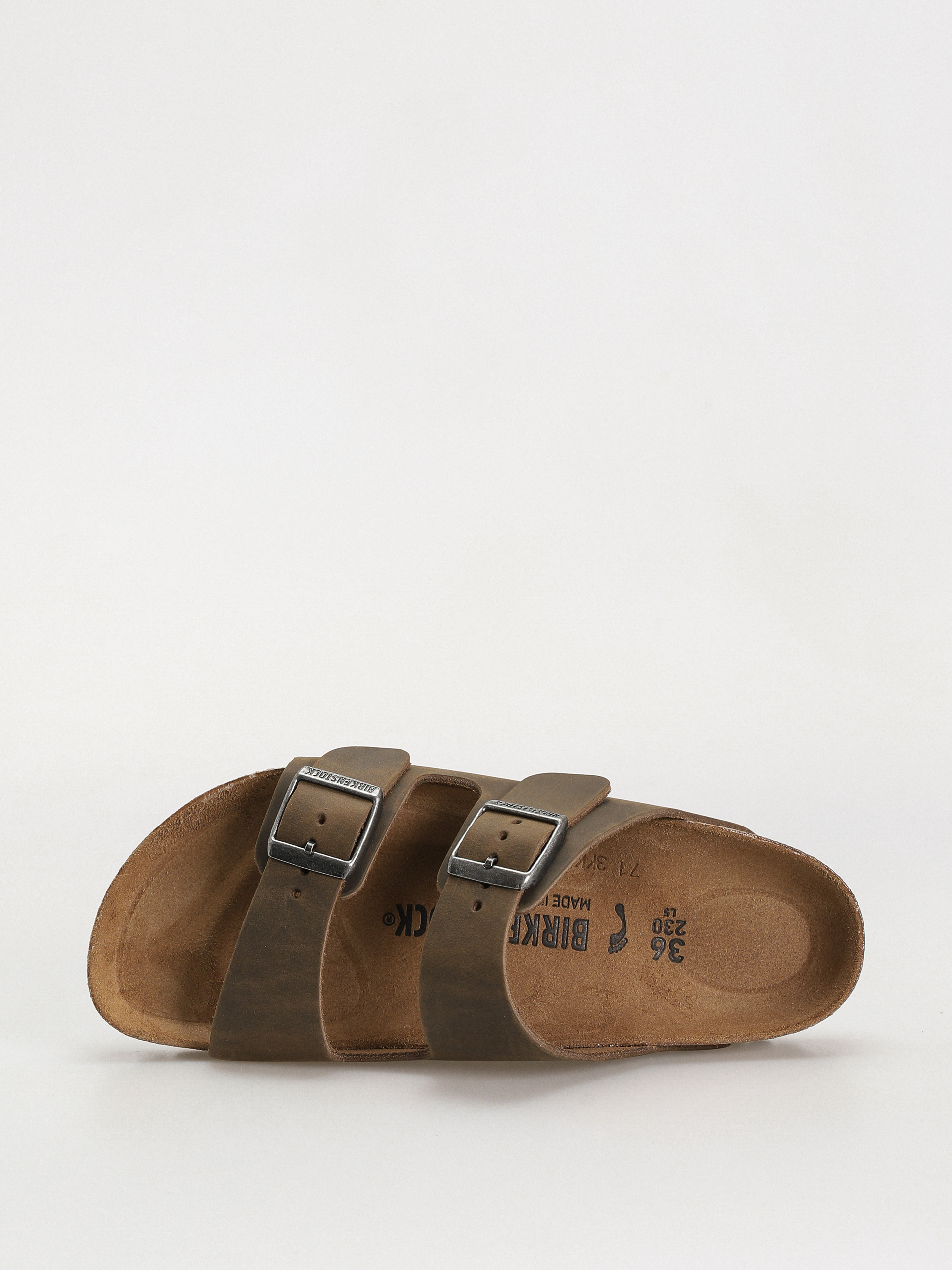 Birkenstock Arizona Oiled Leather Narrow Wmn Flip-flops (faded khaki)