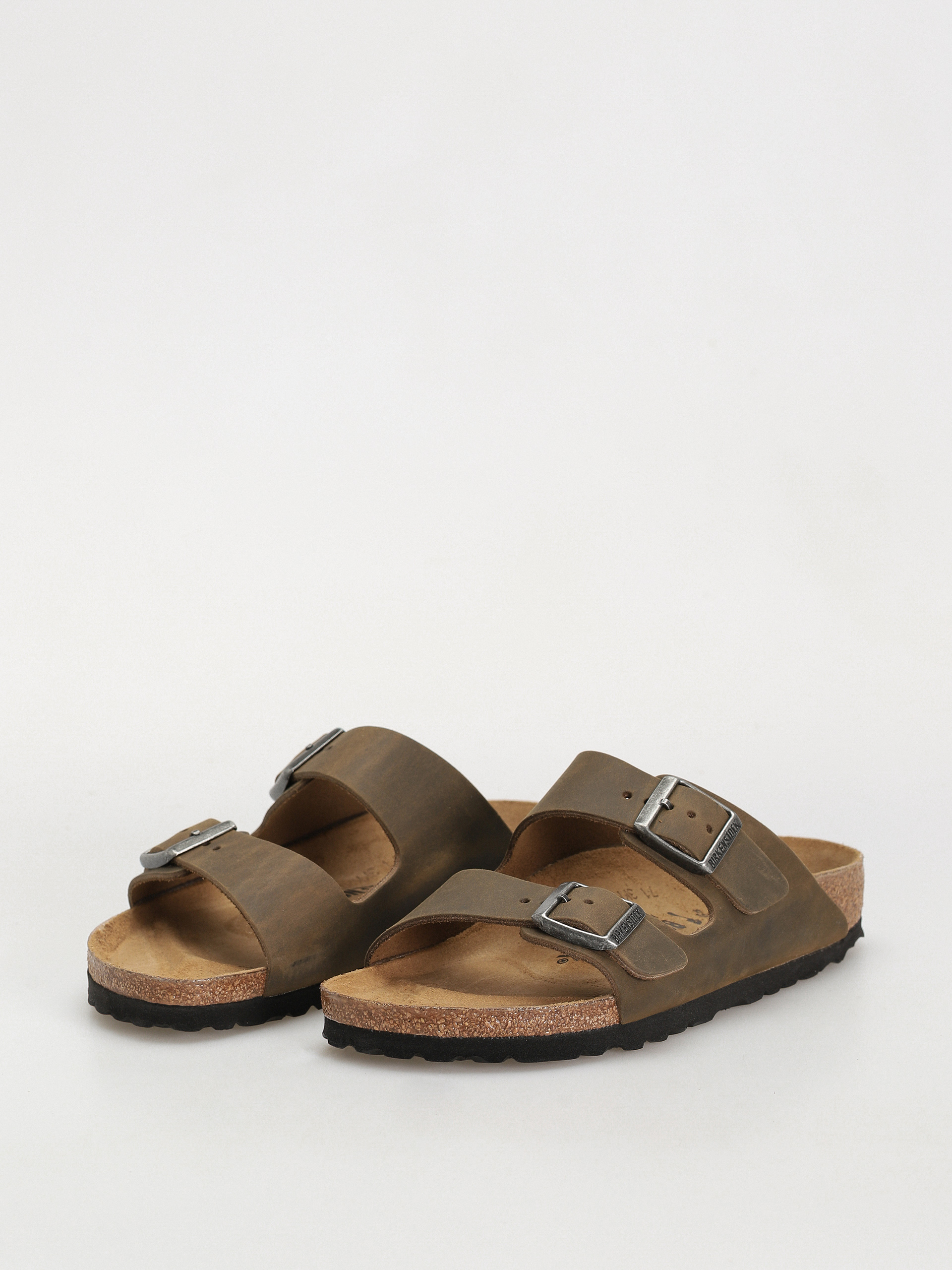 Birkenstock Arizona Oiled Leather Narrow Wmn Flip Flops (faded khaki)