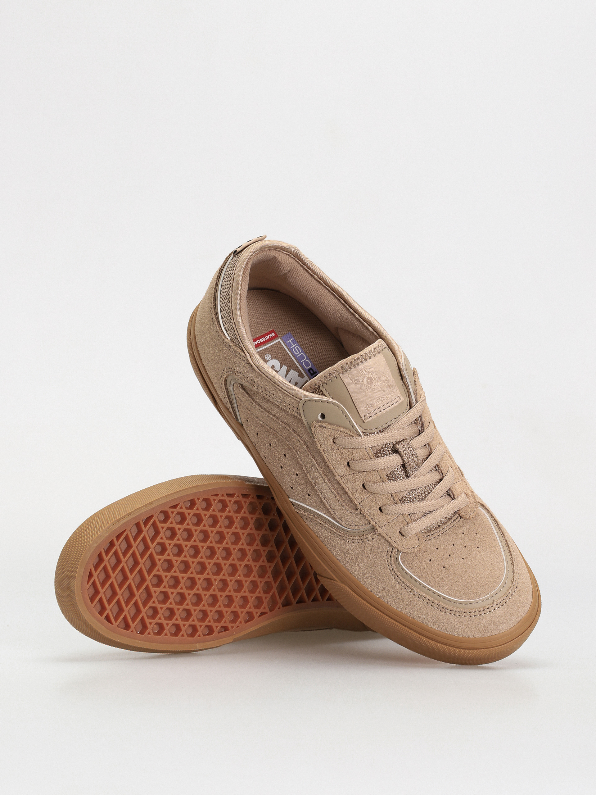 Vans Skate Rowley Shoes brown suede tan gum