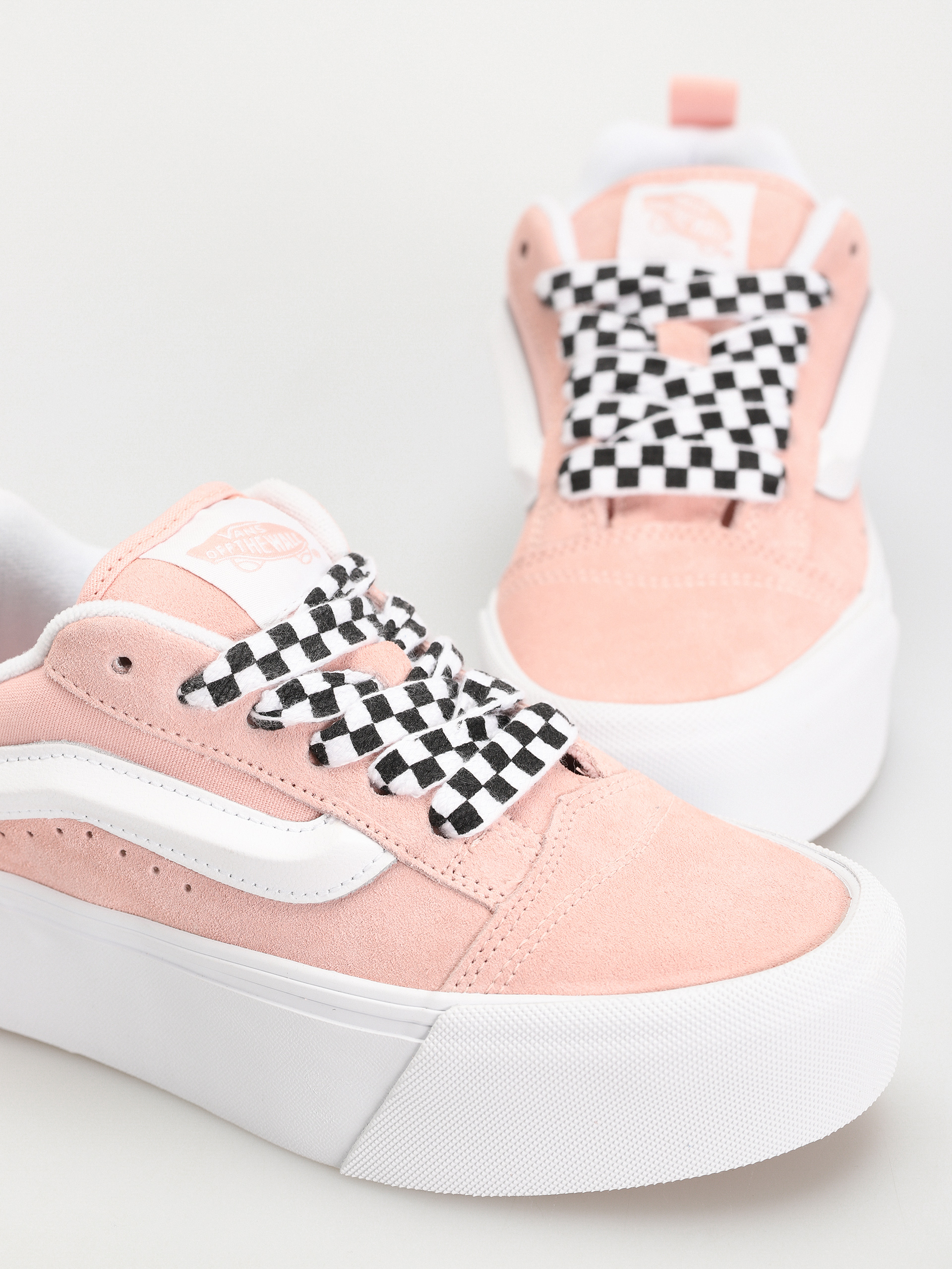 Light pink checkerboard vans old skool best sale