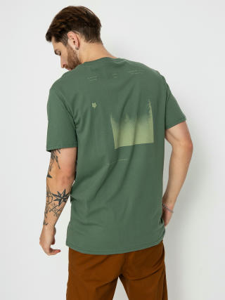Fox Sipping Prem T-Shirt (hunter green)