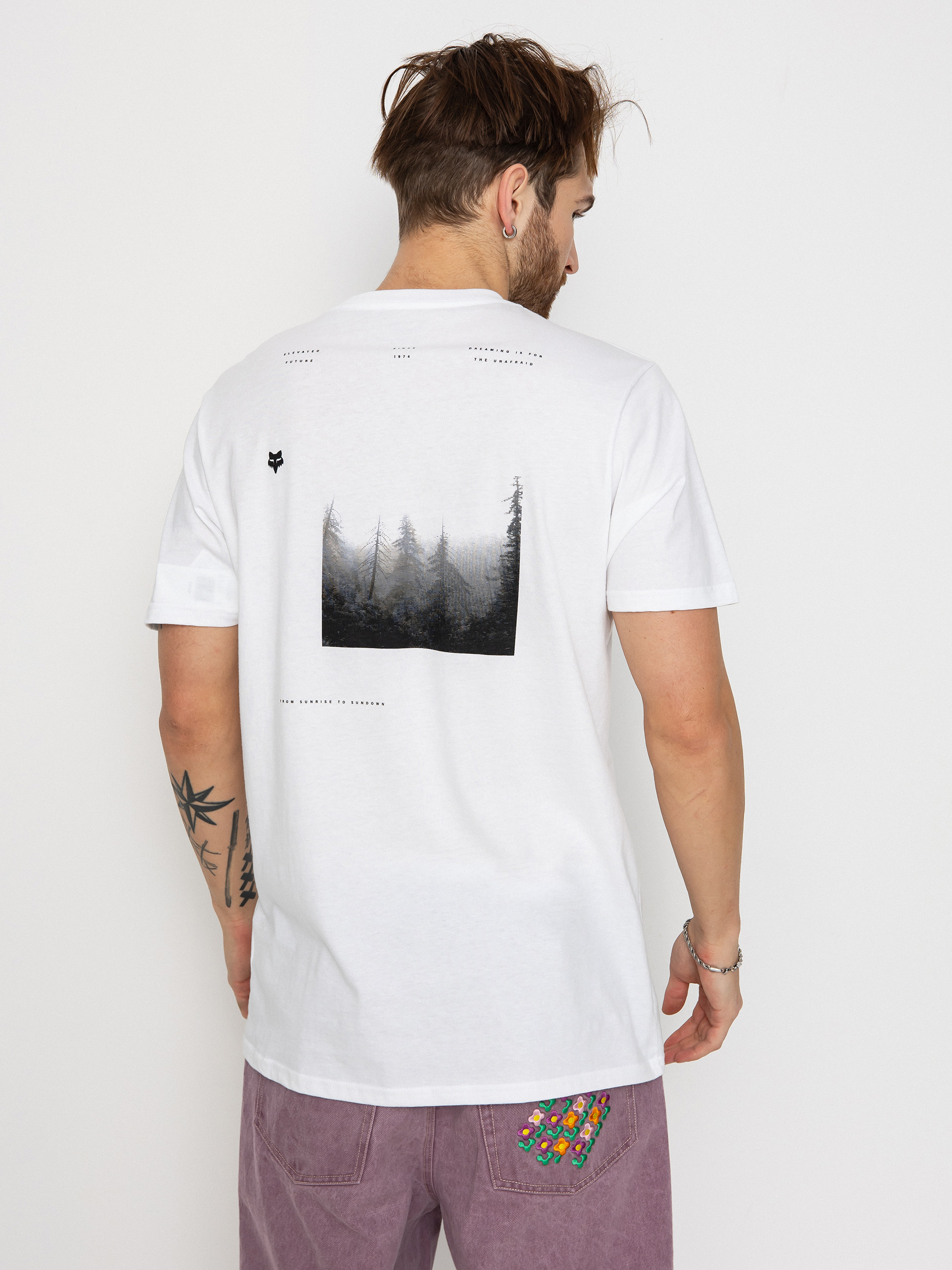 Fox Sipping Prem T-Shirt (white)
