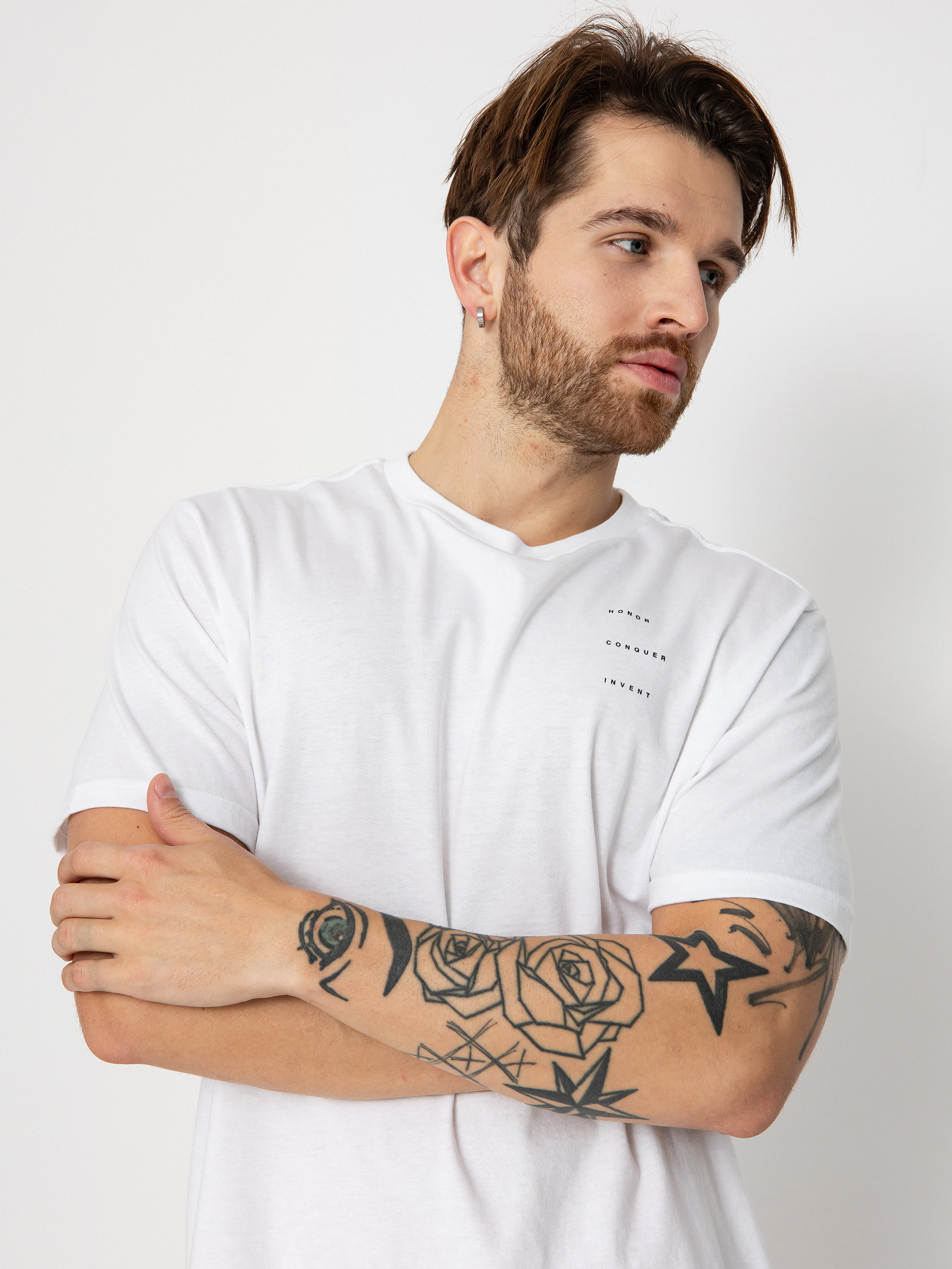 Fox Sipping Prem T-Shirt (white)