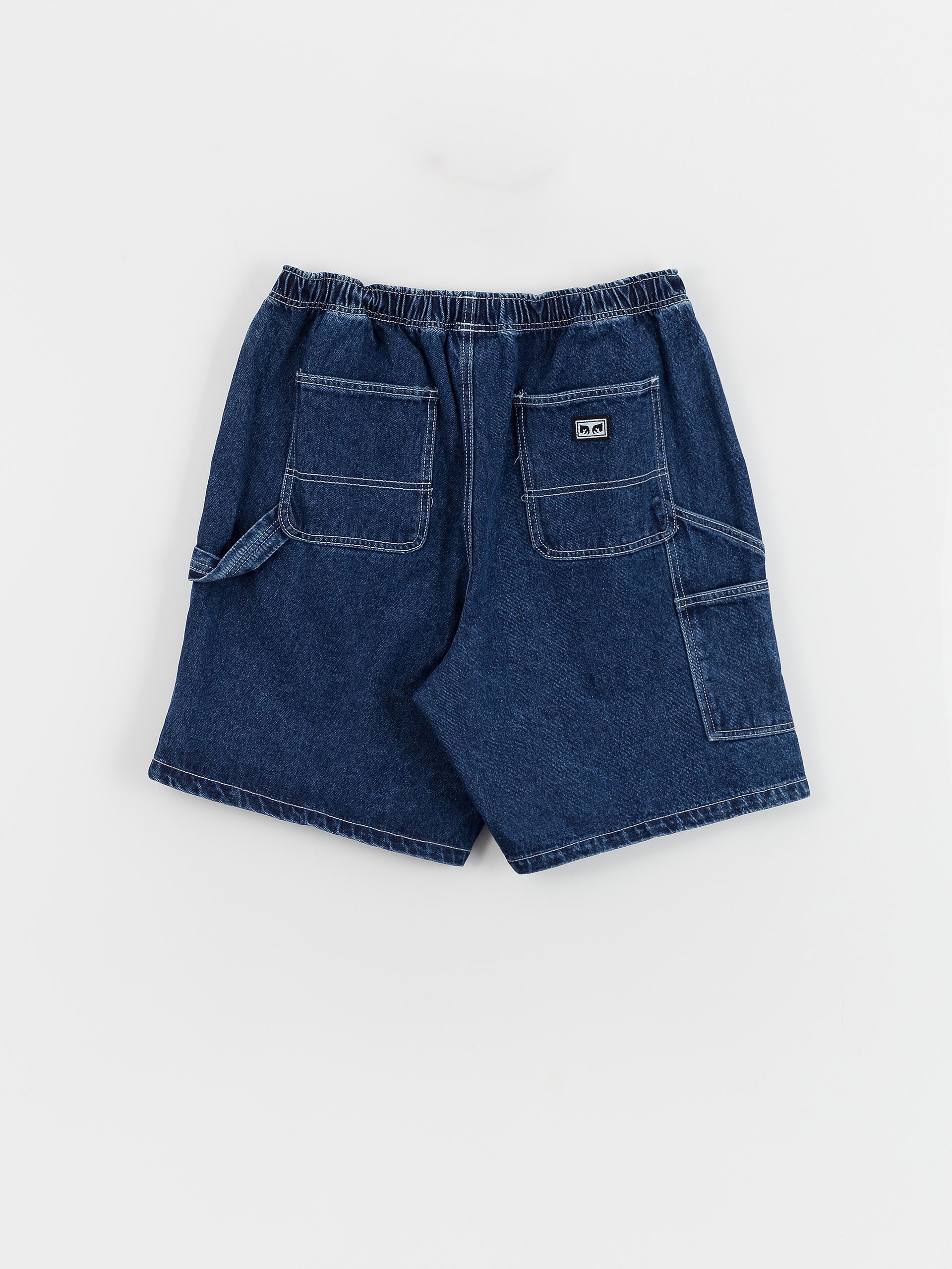 OBEY Easy Denim Carpenter Shorts - navy blue (stone wash indigo)