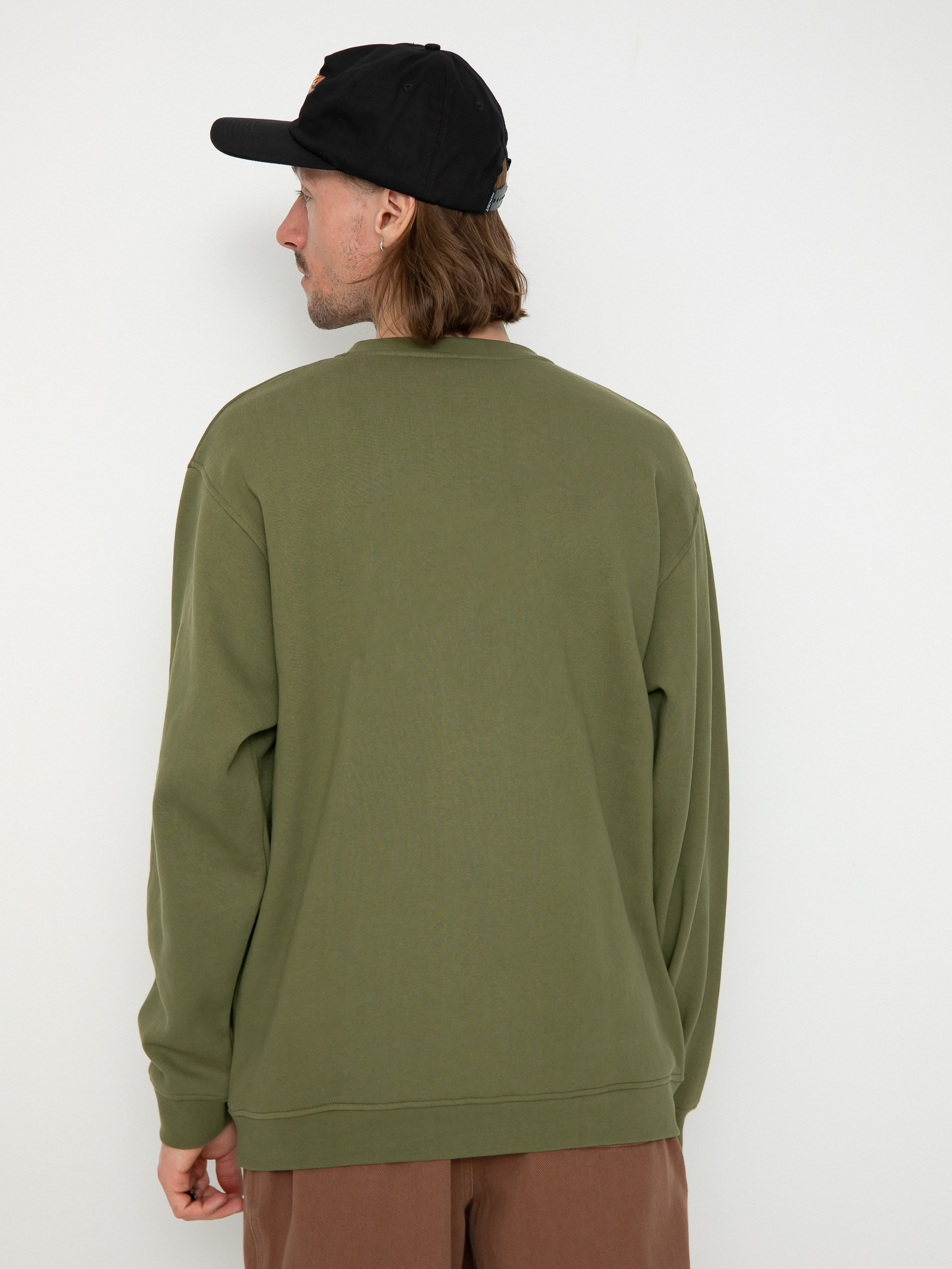 Santa Cruz Dressen Skull Dot Front Crew Sweatshirt (sea kelp)