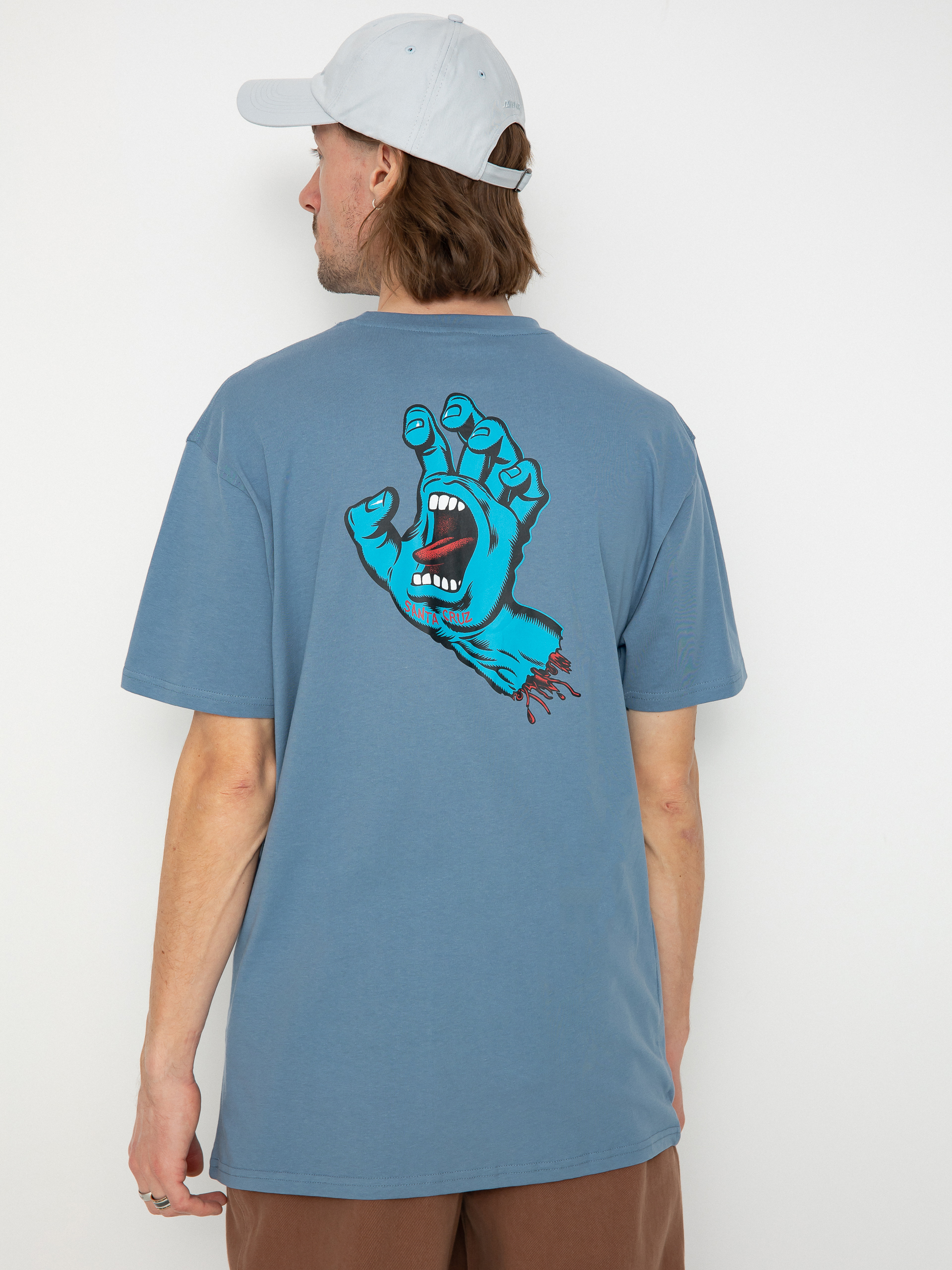 Santa Cruz Screaming Hand Chest T-Shirt - blue (dusty blue)