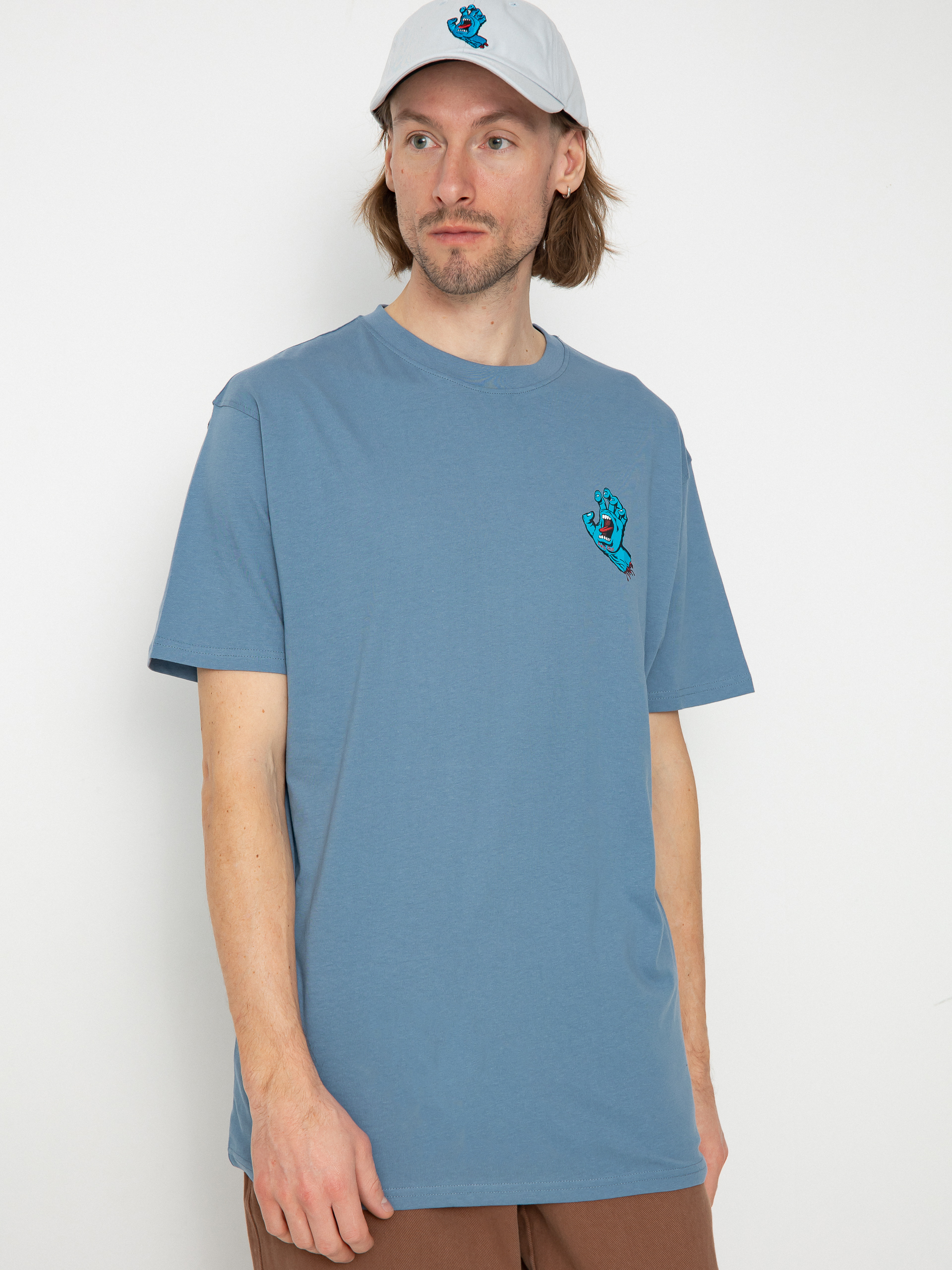 Santa Cruz Screaming Hand Chest T-Shirt (dusty blue)