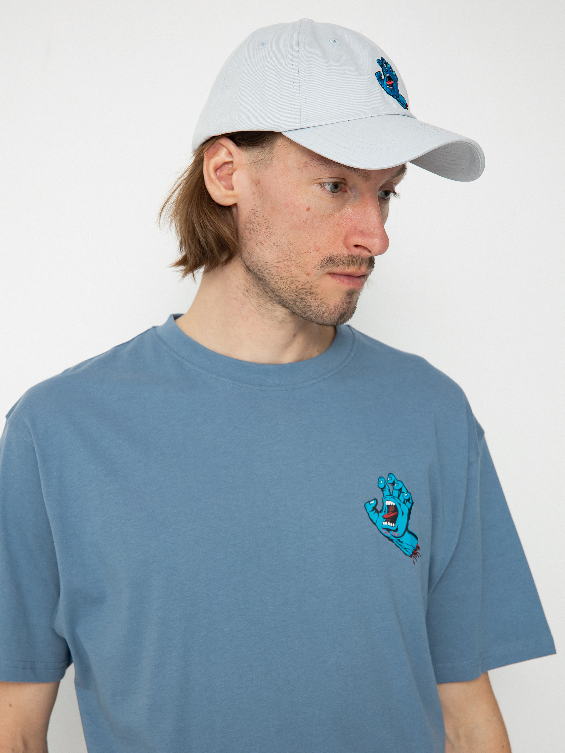 Santa Cruz Screaming Hand Chest T-Shirt (dusty blue)