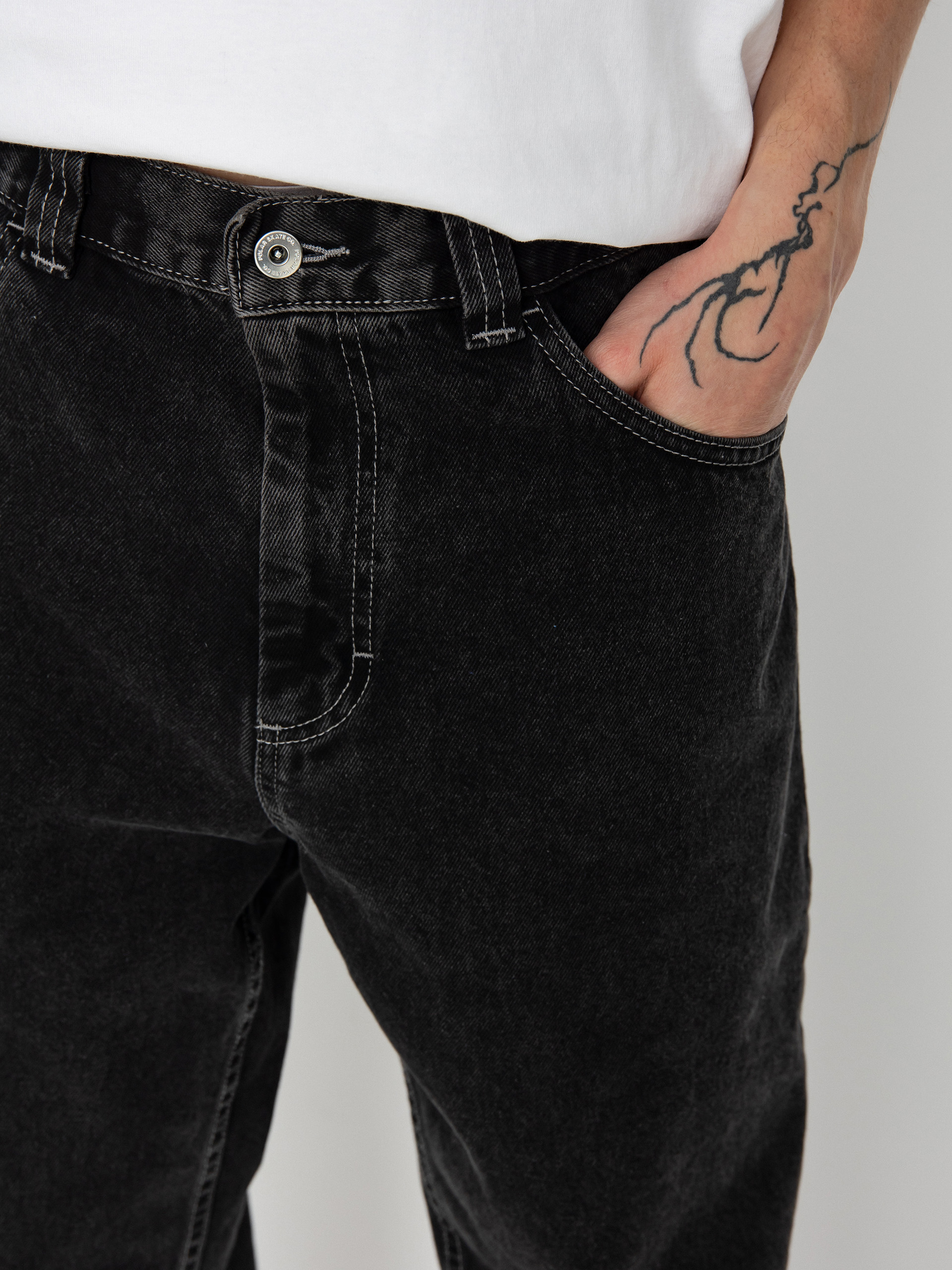 Polar Skate 92! Denim Pants (silver black)