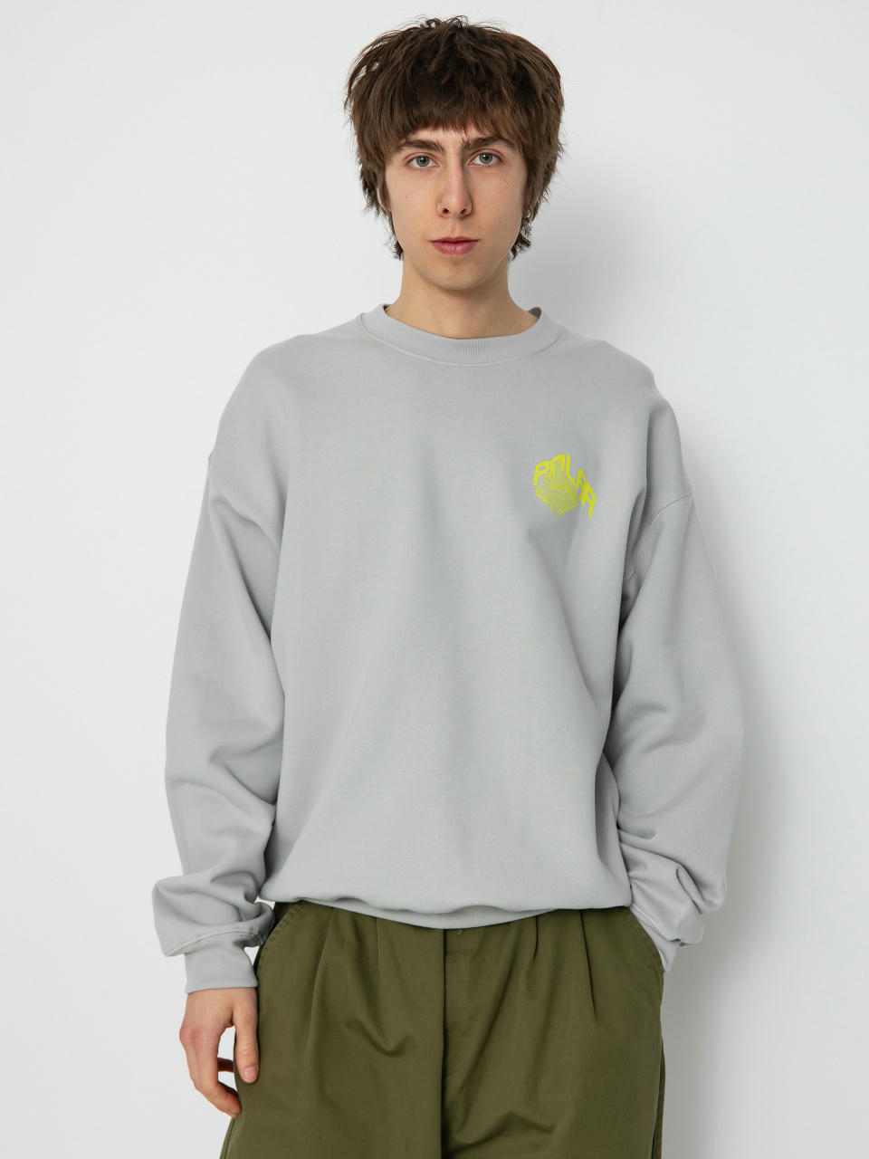 Polar Skate Dave Crewneck Graph Sweatshirt (silver)