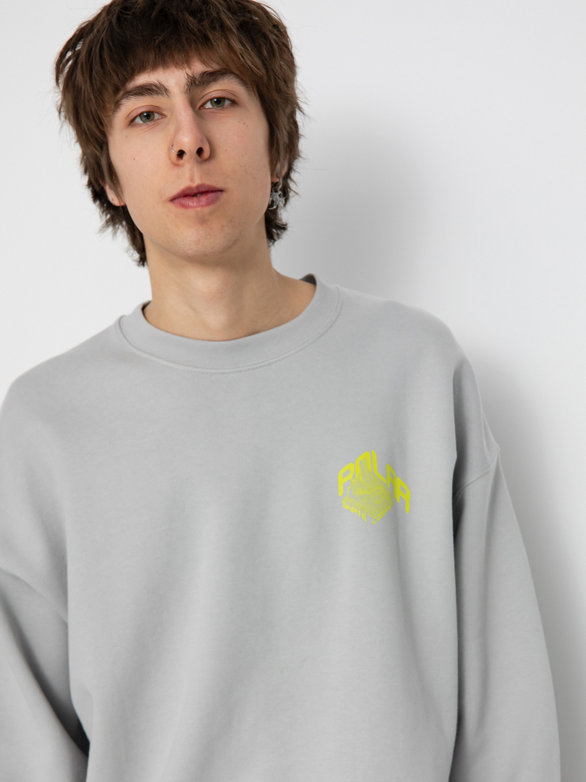 Polar Skate Dave Crewneck Graph Sweatshirt (silver)