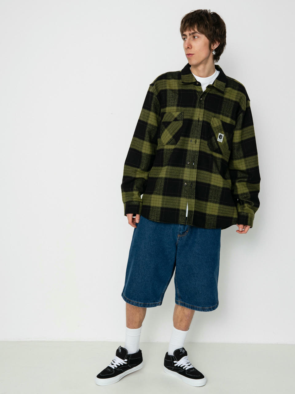 Polar Skate Hemd Mike Flannel (black/army green)