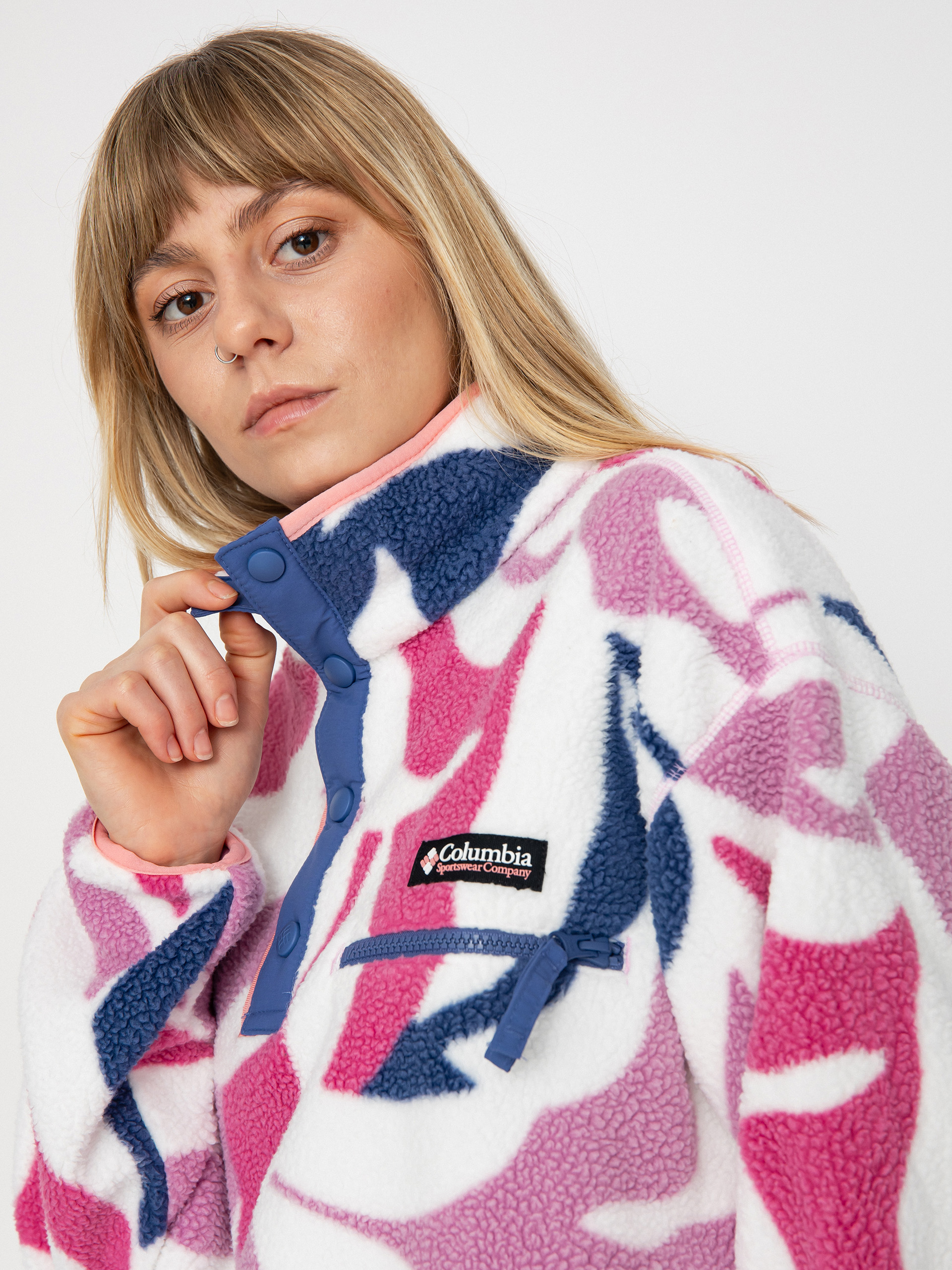 Columbia Helvetia Cropped Wmn Fleece - pink (cosmos floristic