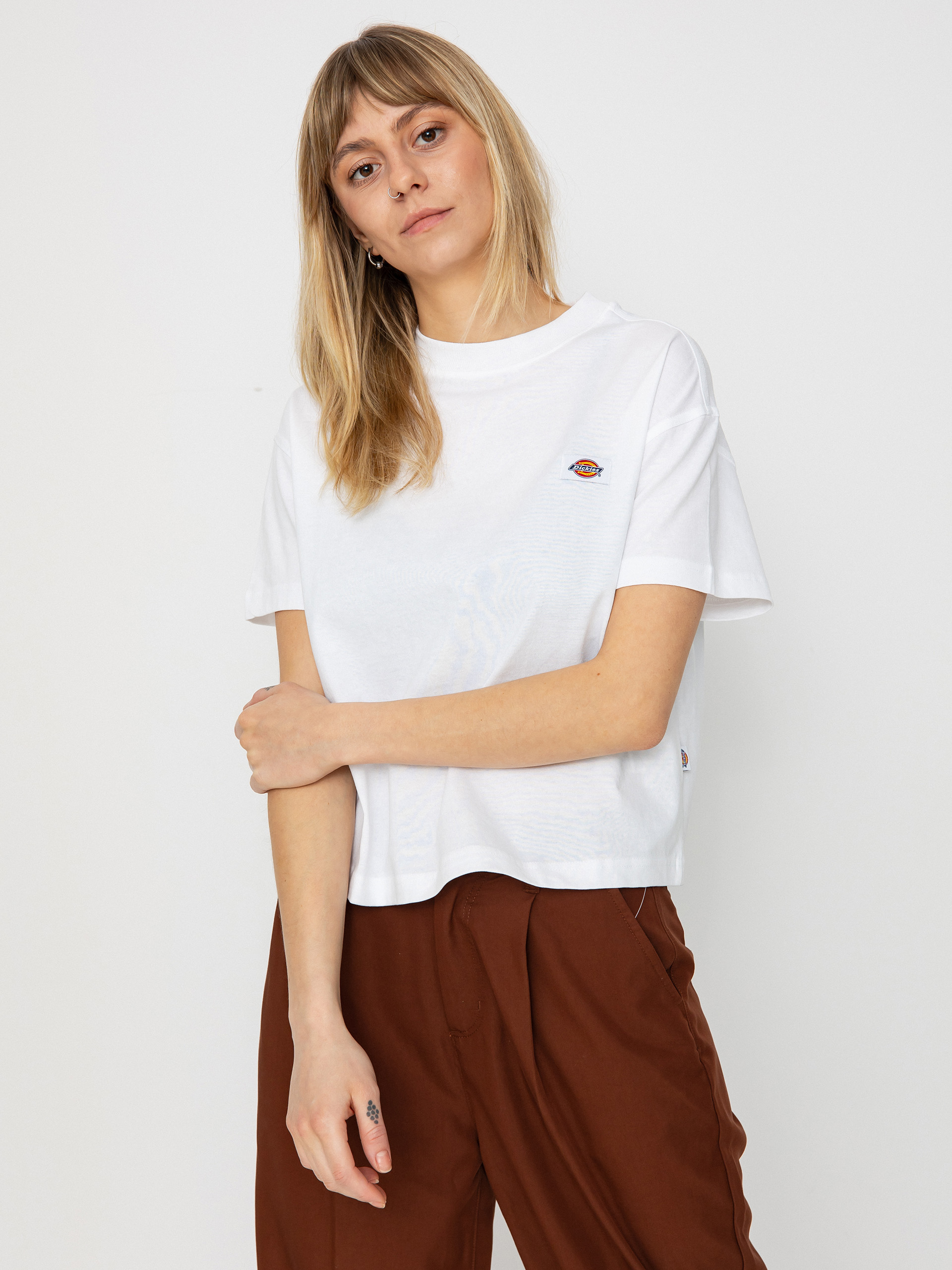 売れ筋商品|||ディッキーズ Tシャツ レディース トップス OAKPORT BOXY TEE - Basic T-shirt - lilas Dickies Oakport Boxy Wmn T-Shirt - white (white)