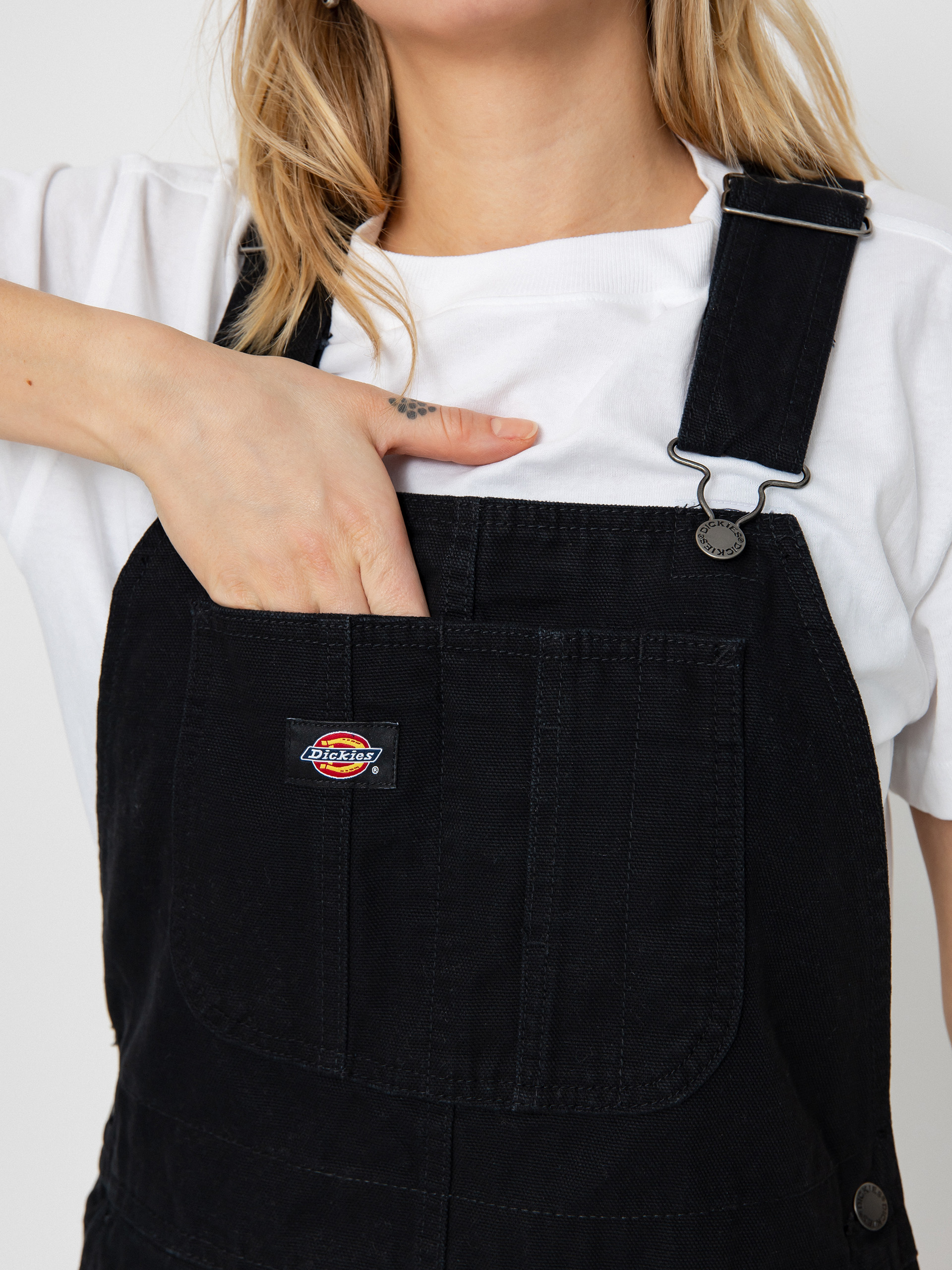 Dickies Duck Canvas Bib Wmn Shorts (stone washed black)